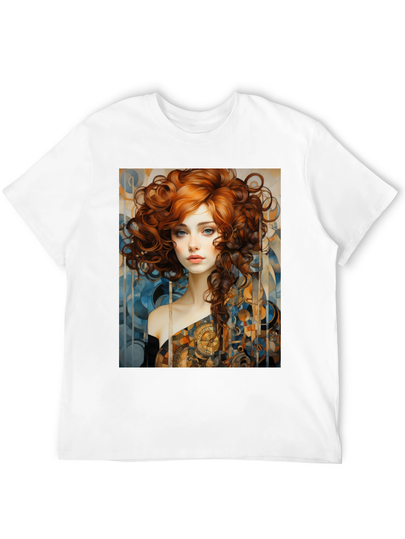 Black Art Nouveau Woman Graphic Black T-Shirt view 12