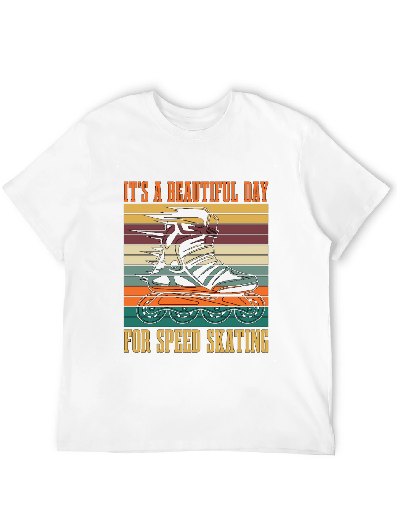 Black Retro Speed Skating T-Shirt - A Beautiful Day view 12