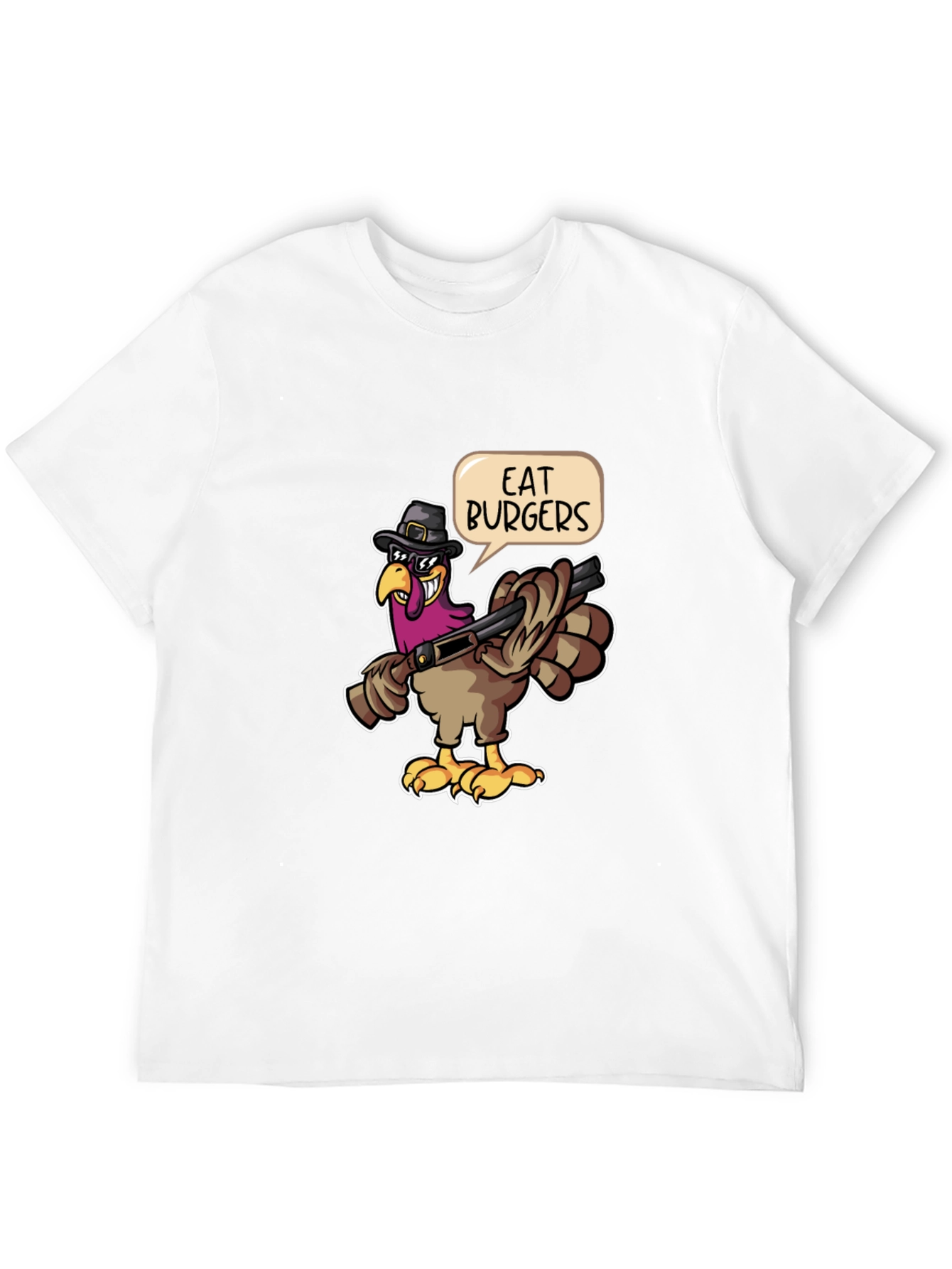 Black Eat Burgers Turkey T-Shirt - Thanksgiving Humor view 12