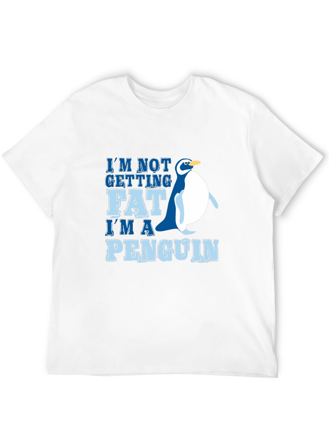 Black Funny Penguin Graphic Tee - I'm Not Getting Fat view 12