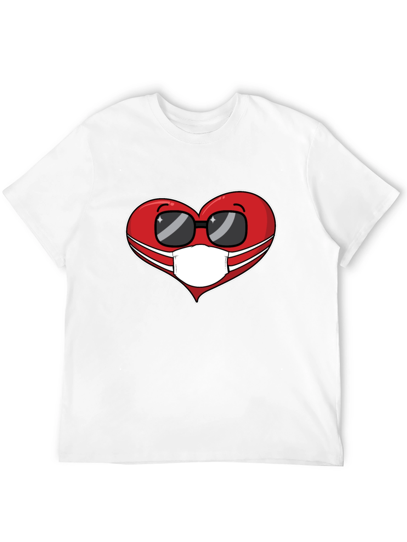 Black Masked Heart Graphic Tee - Trendy Comfort view 12