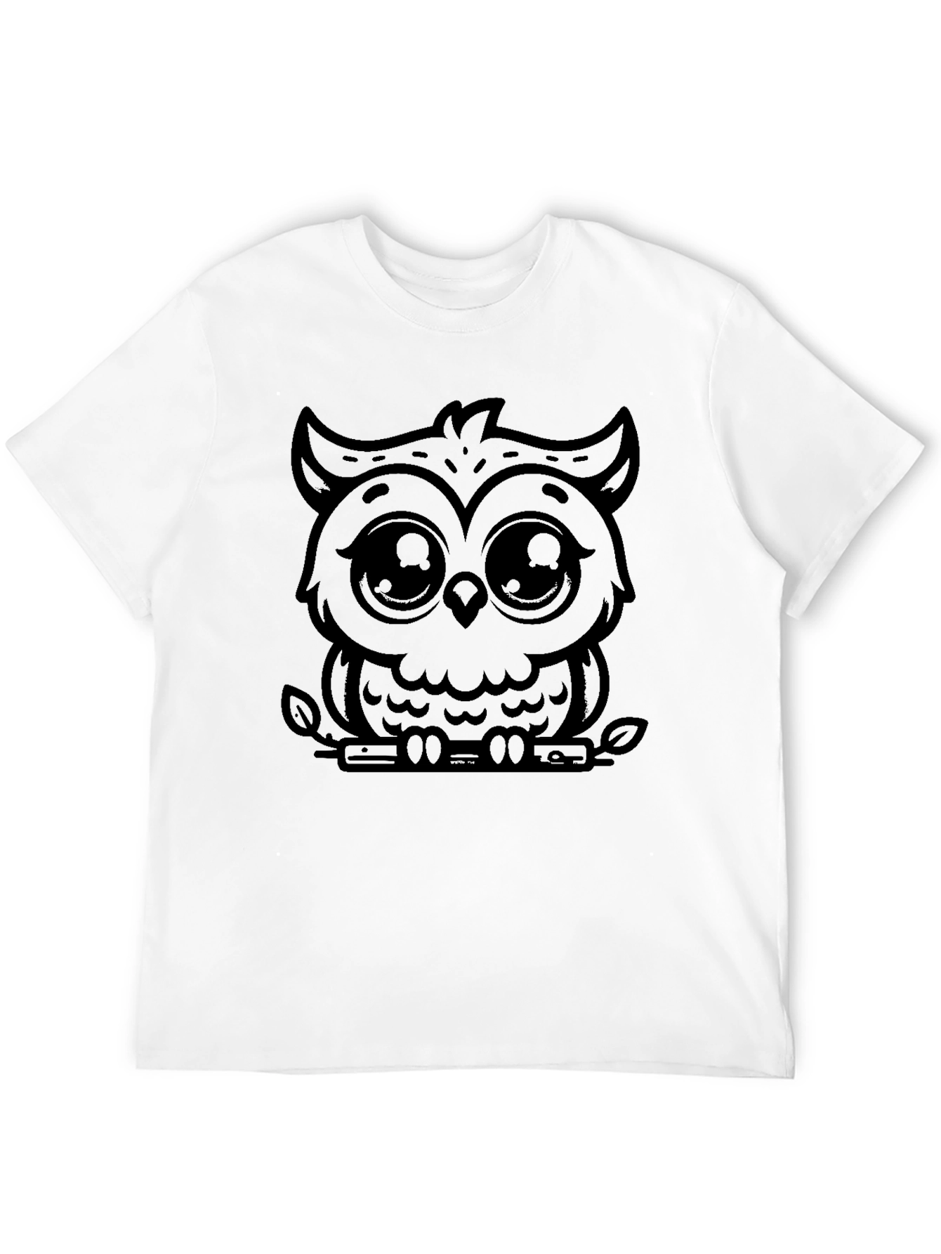 Black Cute Owl Graphic T-Shirt - Unisex Black Tee view 12