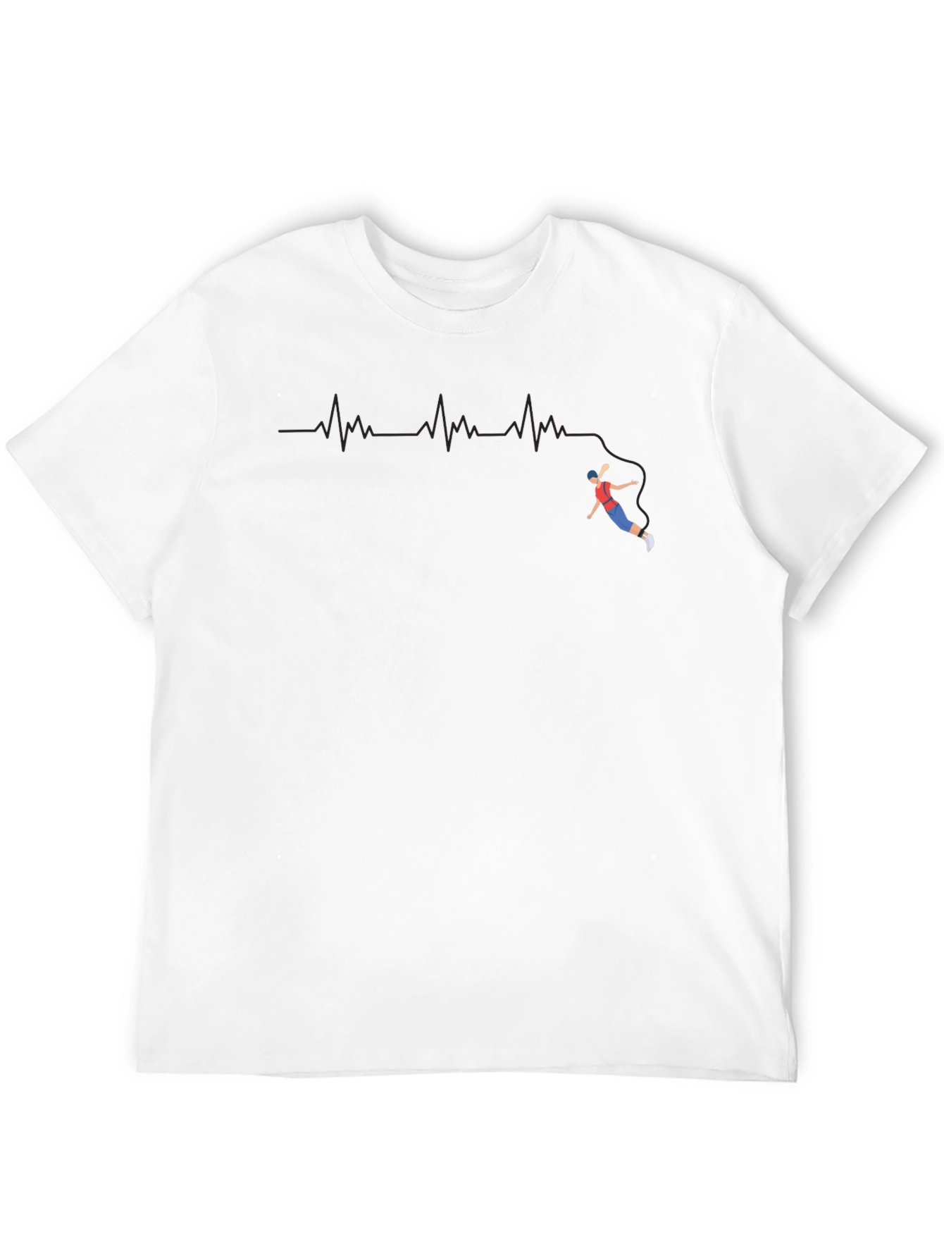 Black Adventure Heartbeat T-Shirt - Climber Design view 12