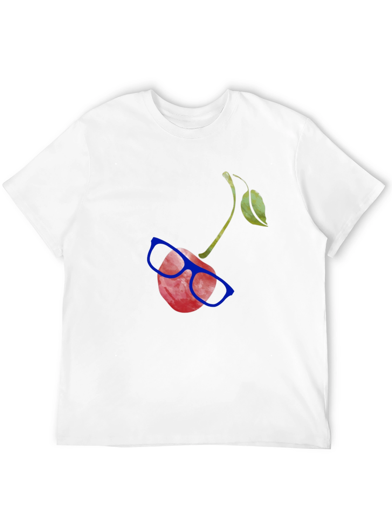 Black Funny Cherry with Glasses Graphic Tee view 12
