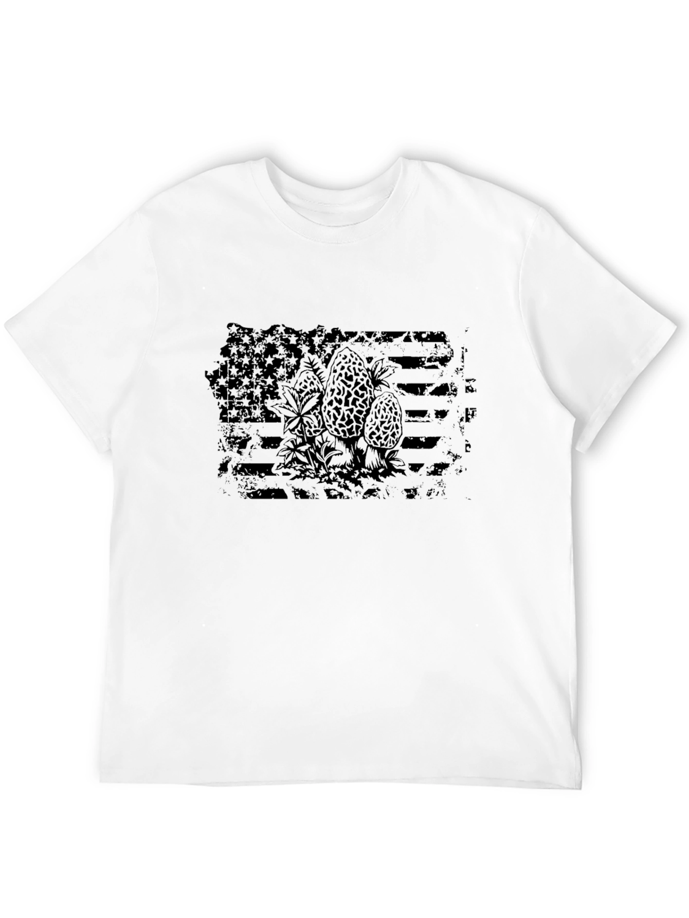 Black American Flag Morels Graphic T-Shirt view 12