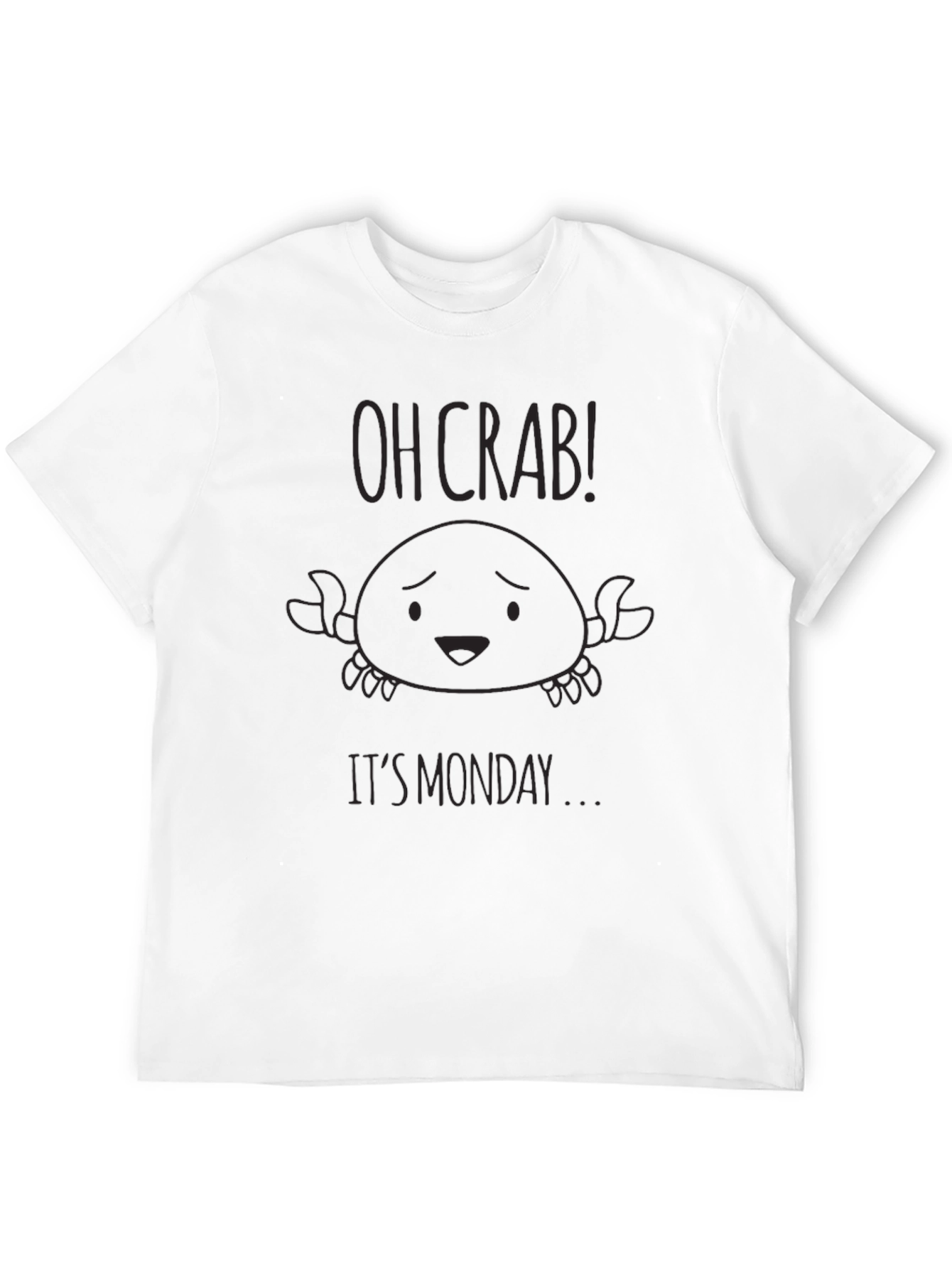 Black Oh Crab! It's Monday T-Shirt - Funny Graphic Tee view 12