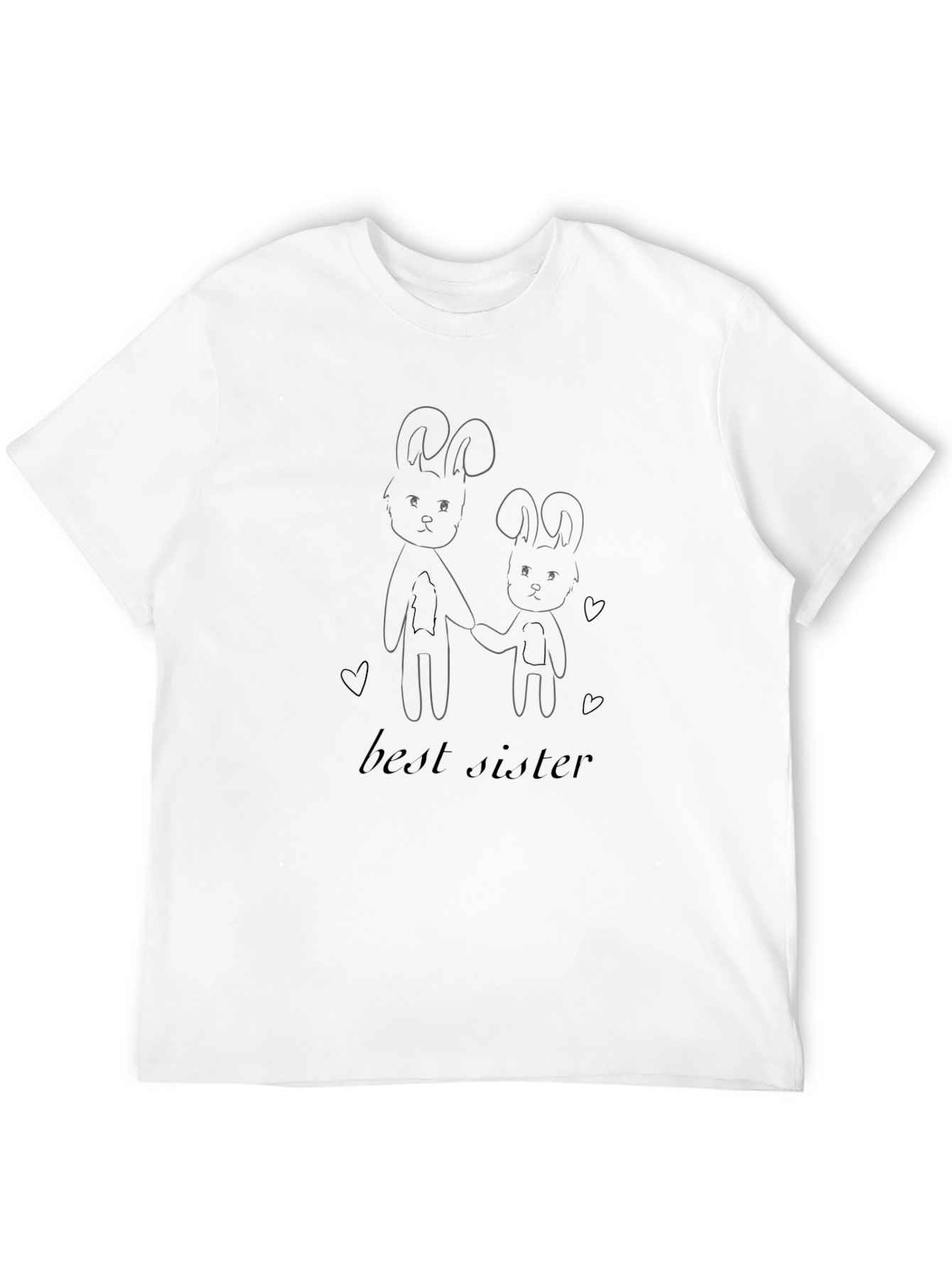 Black Best Sister Bunny Graphic Tee - Black view 12