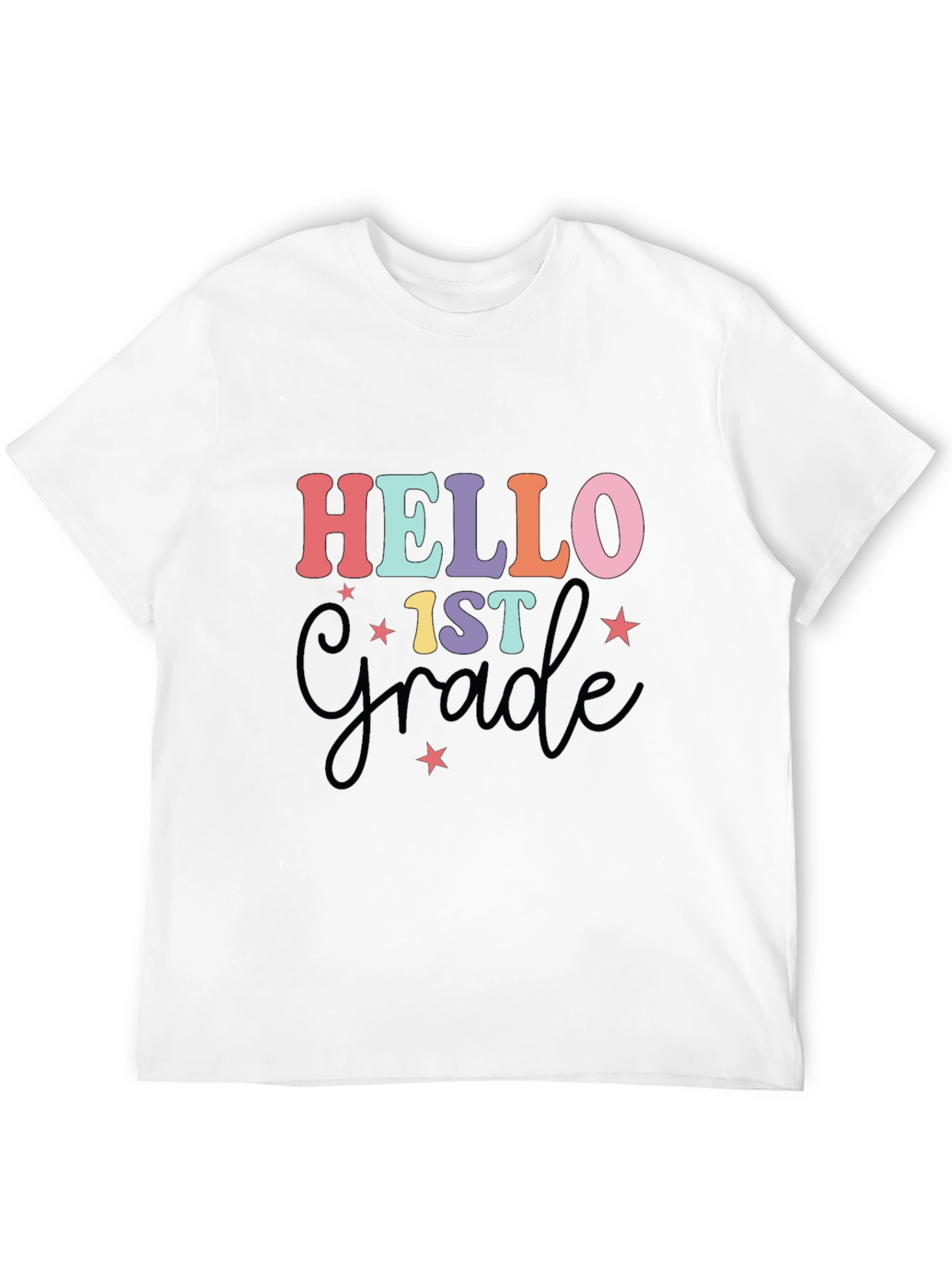 Black Hello 1st Grade T-Shirt Back to School Tee view 12