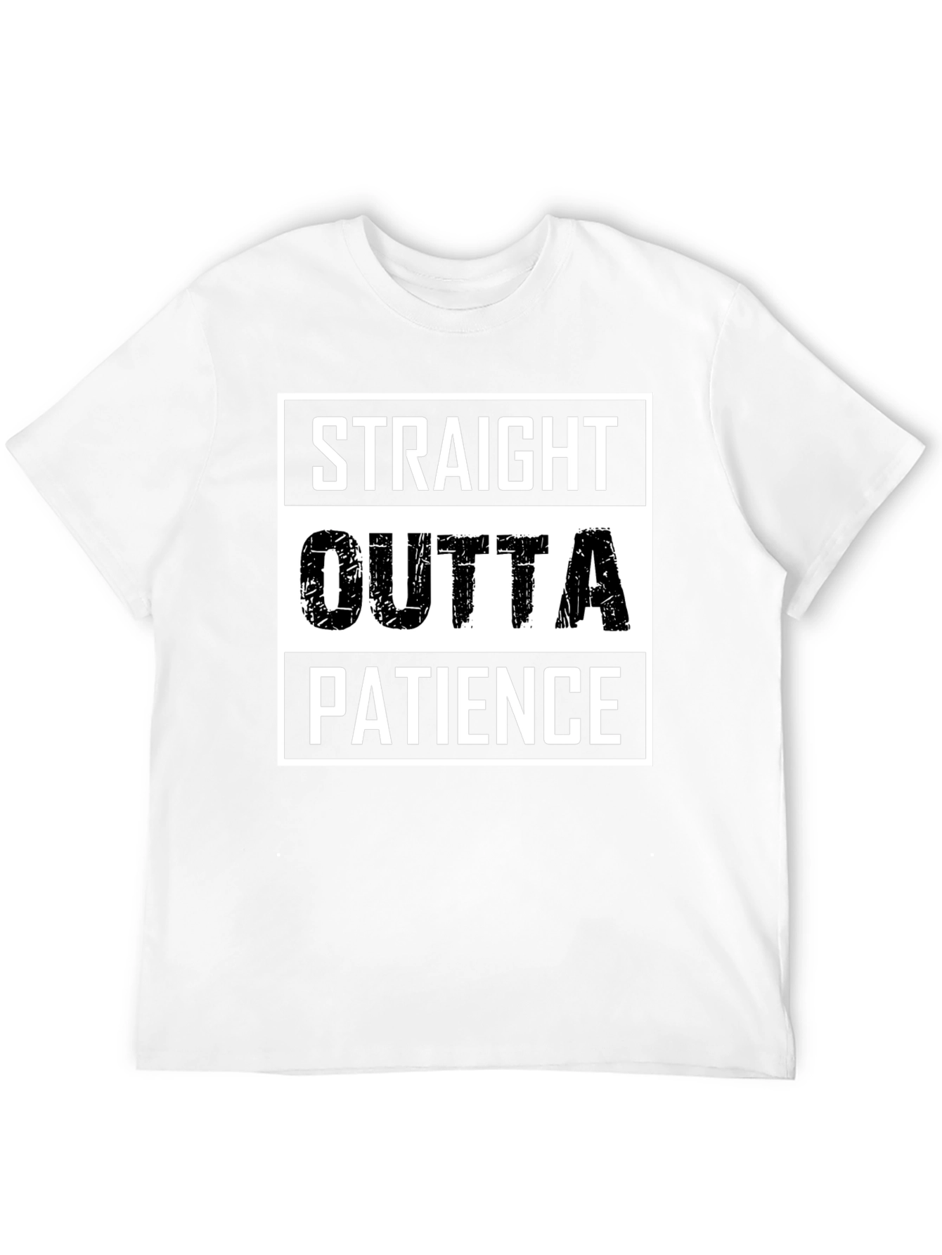 Black Straight Outta Patience T-Shirt - Funny Graphic Tee view 12