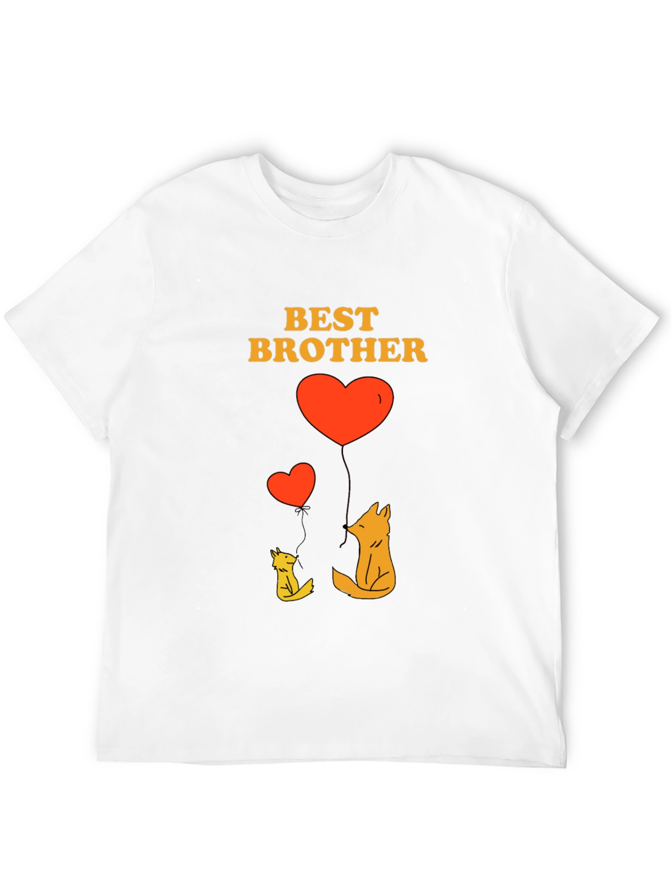 Black Best Brother Fox Heart Graphic T-Shirt view 12