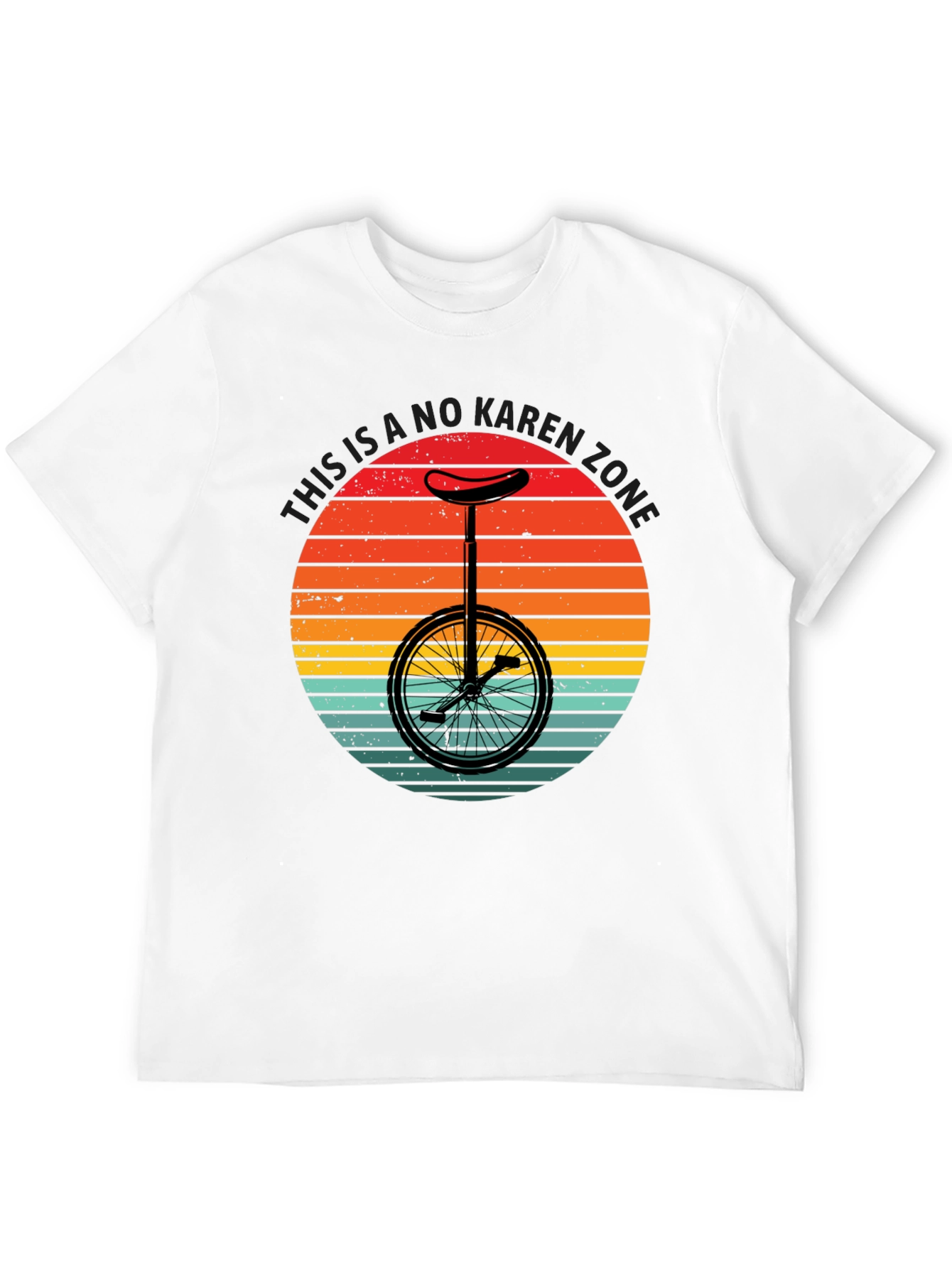 Black No Karen Zone T-Shirt - Unicycle Graphic Tee view 12