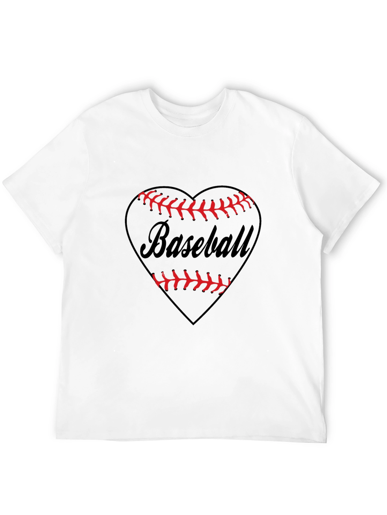 Black Baseball Heart Graphic Tee - Soft Cotton view 12