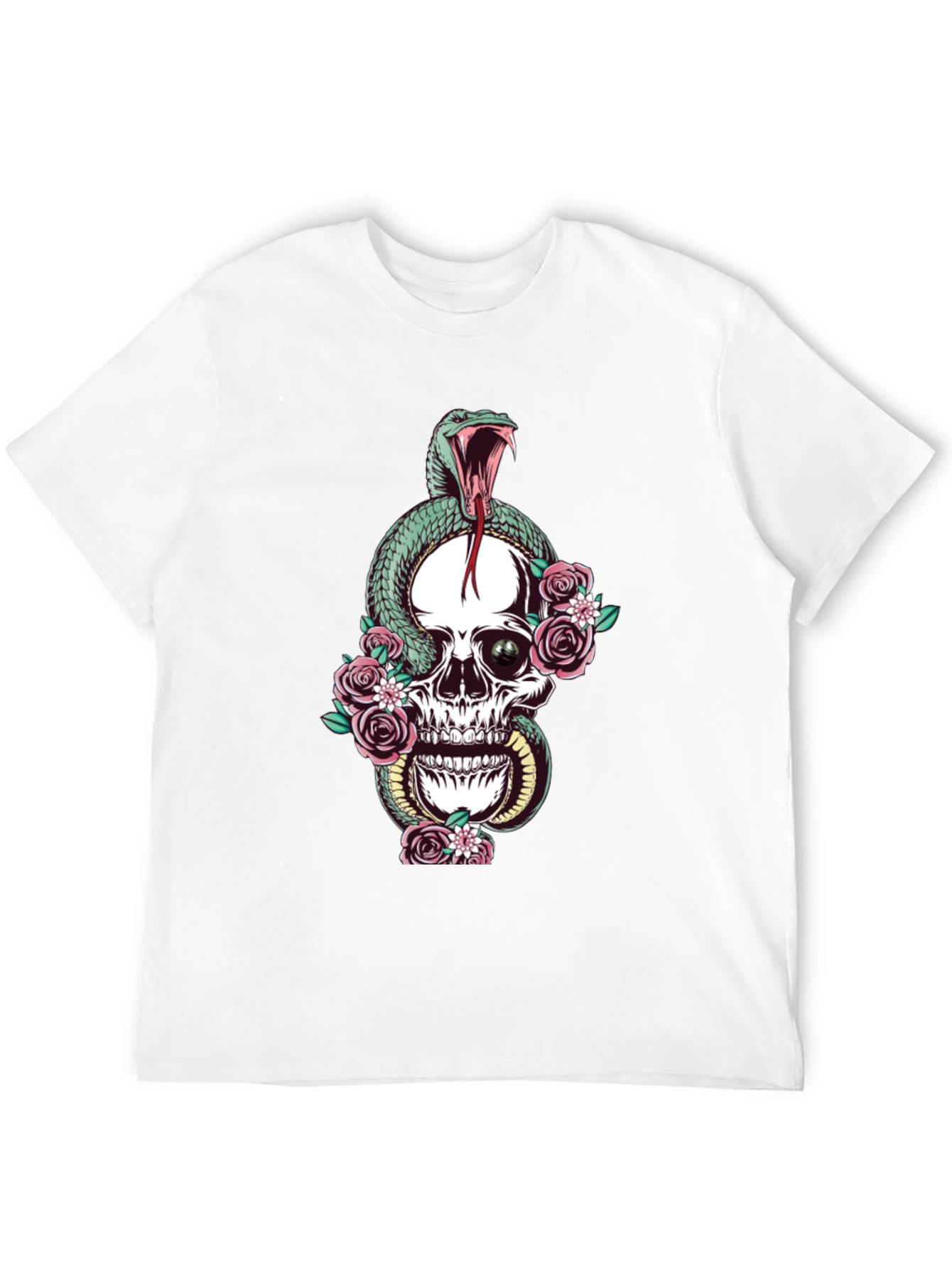 Black Skull & Snake Graphic Tee - Unisex Black T-Shirt view 12