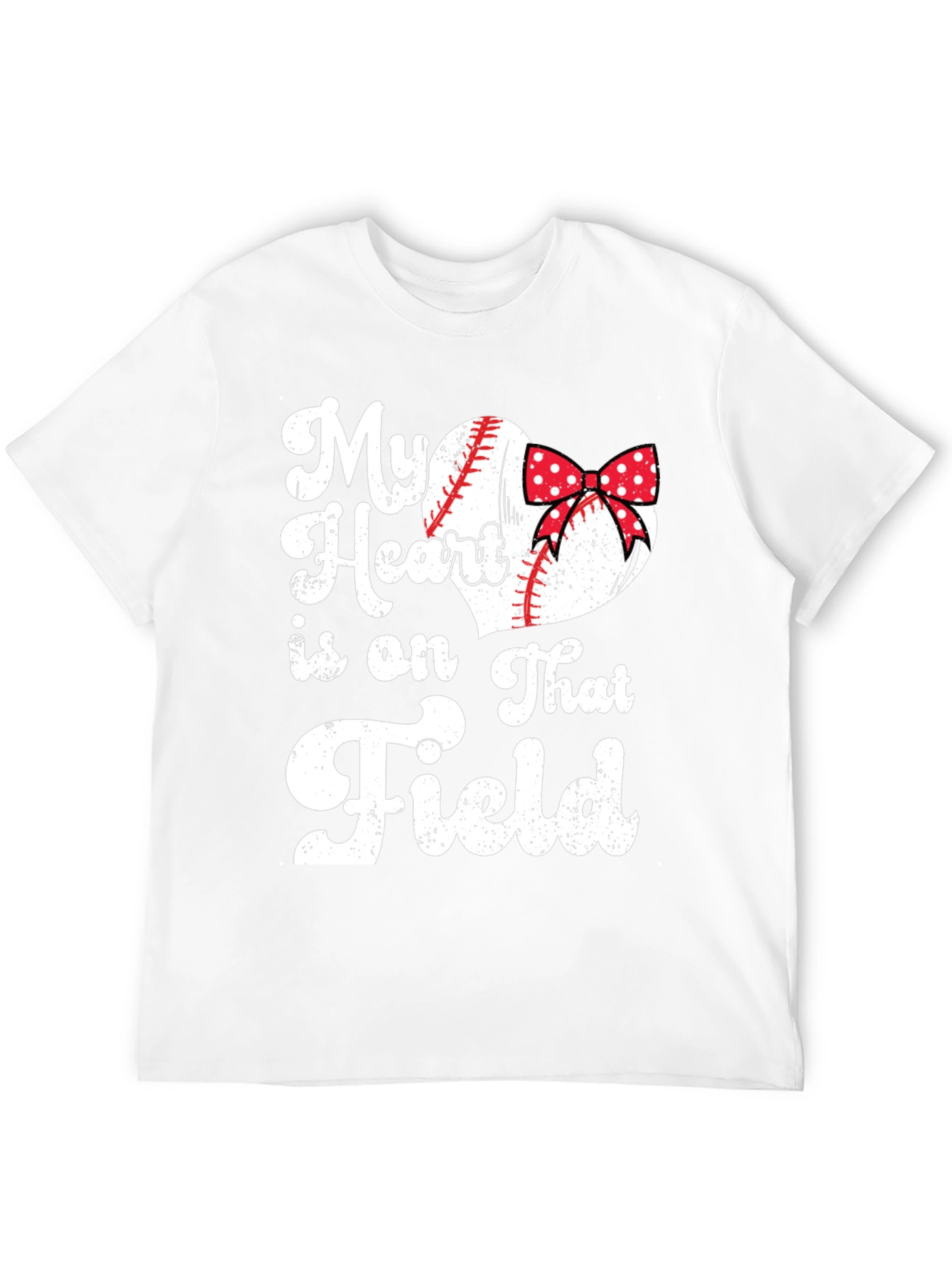 Black Baseball Mom Heart Field T-Shirt view 12