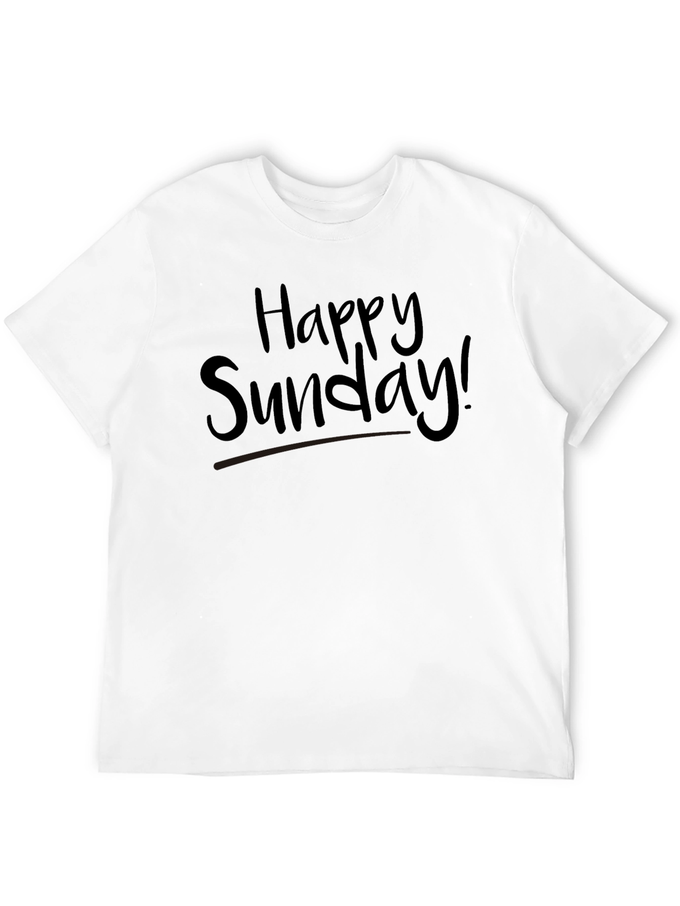 Black Happy Sunday Graphic Tee - Casual Black T-Shirt view 12