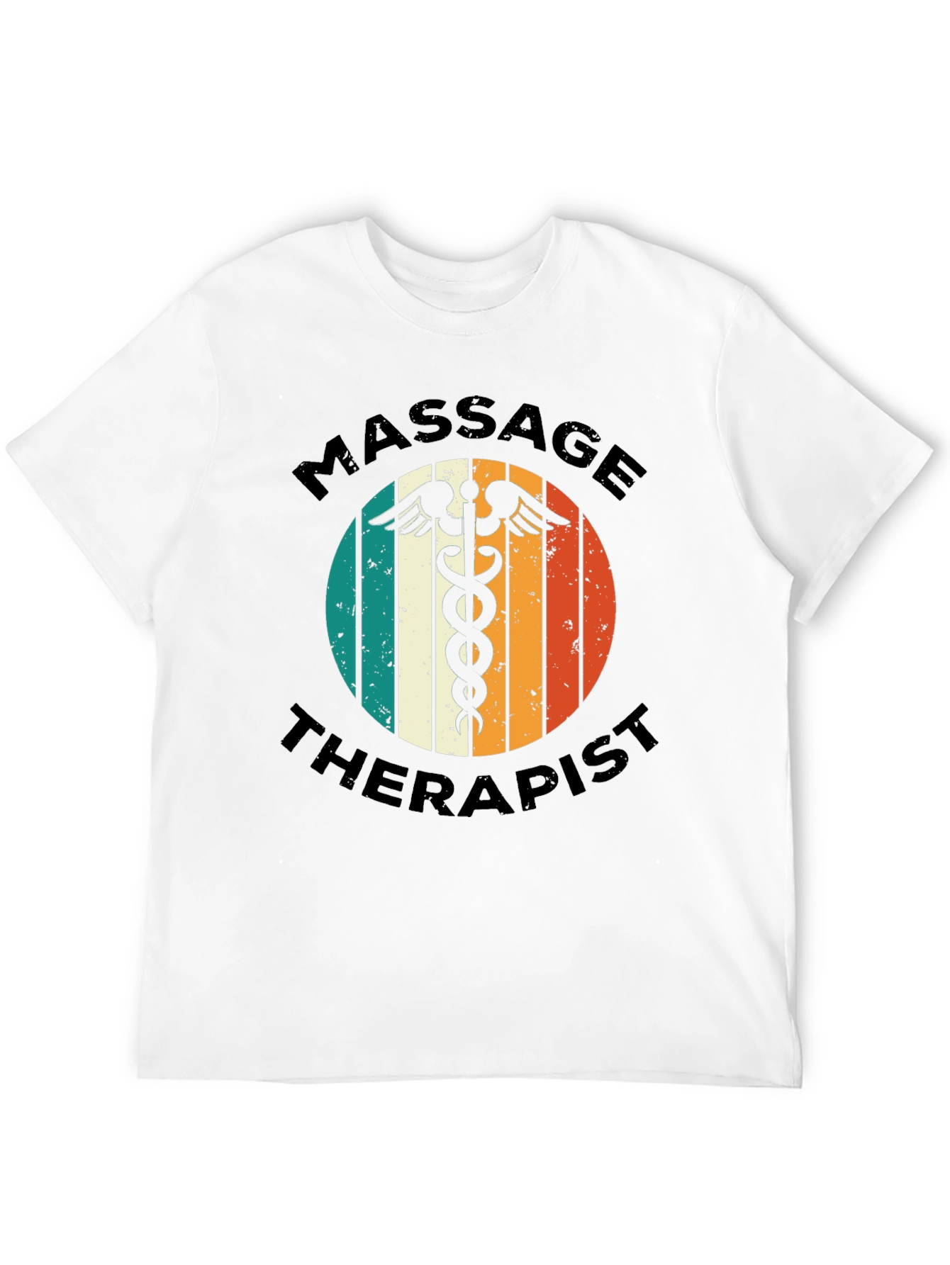 Black Massage Therapist T-Shirt - Retro Medical Design view 12