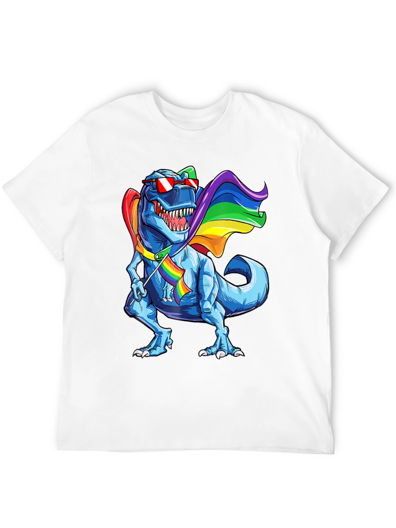 Black Rainbow Dinosaur Pride T-Shirt view 12