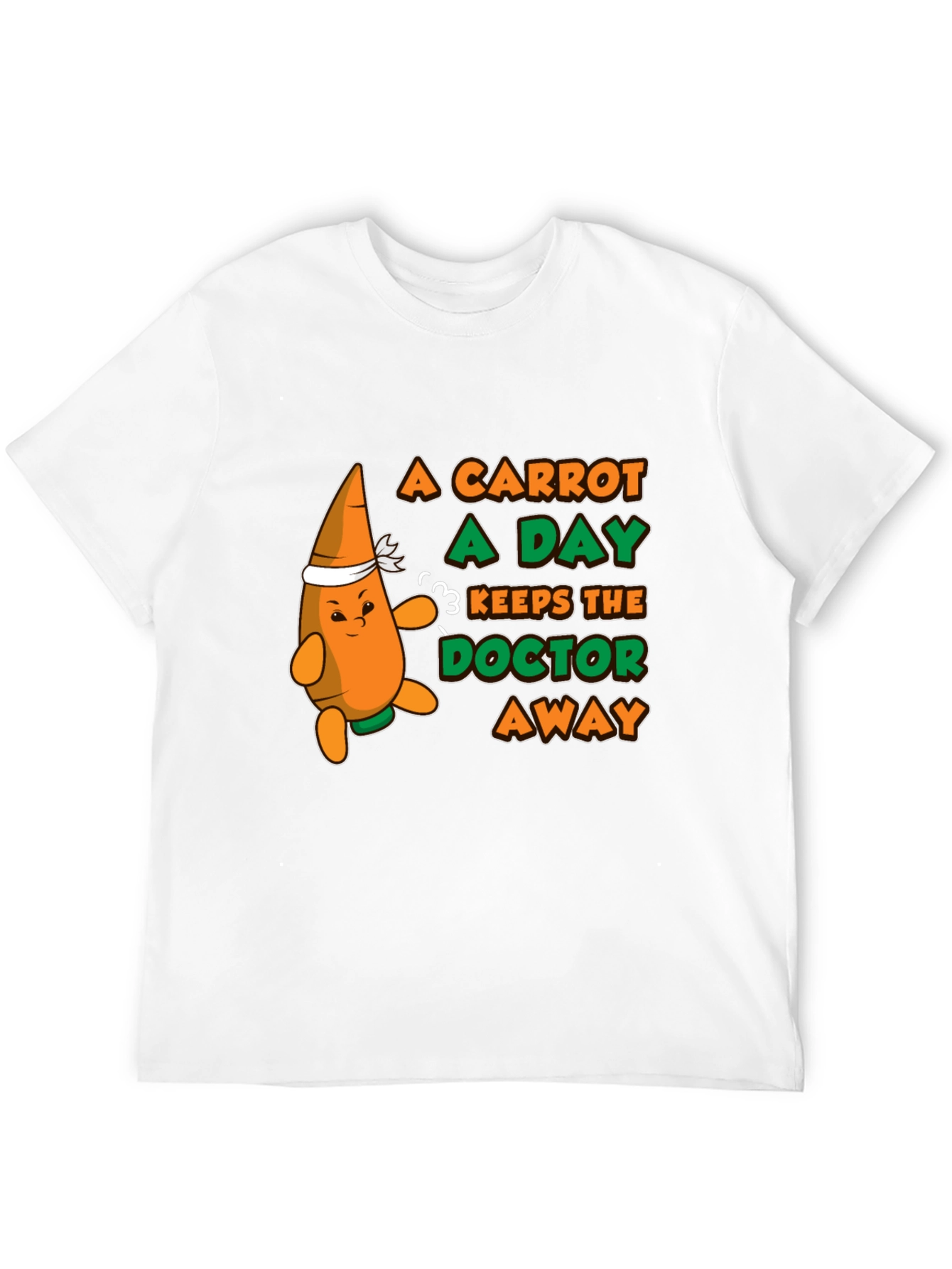 Black A Carrot a Day T-Shirt - Funny Health Tee view 12