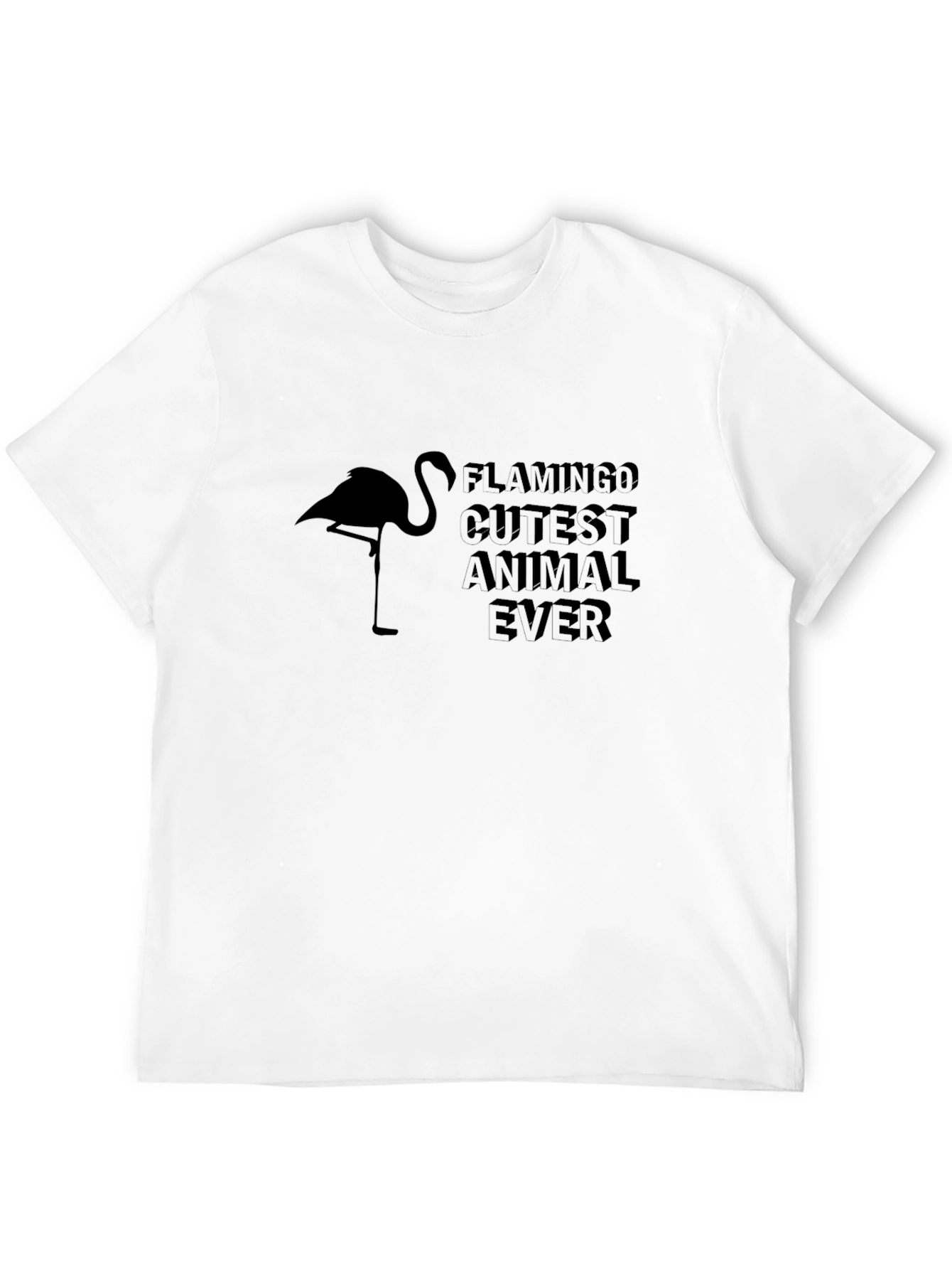 Black Flamingo Cutest Animal Ever Black T-Shirt view 12