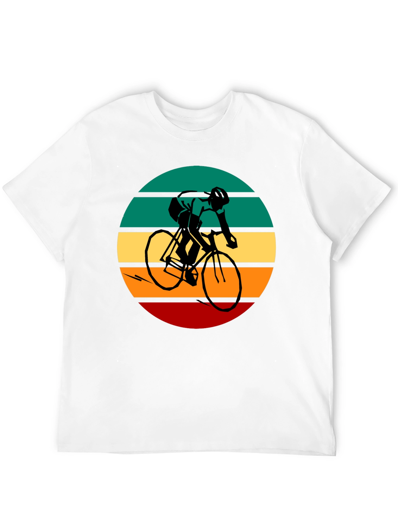 Black Retro Cycling Graphic Tee - Black Cotton Blend view 12