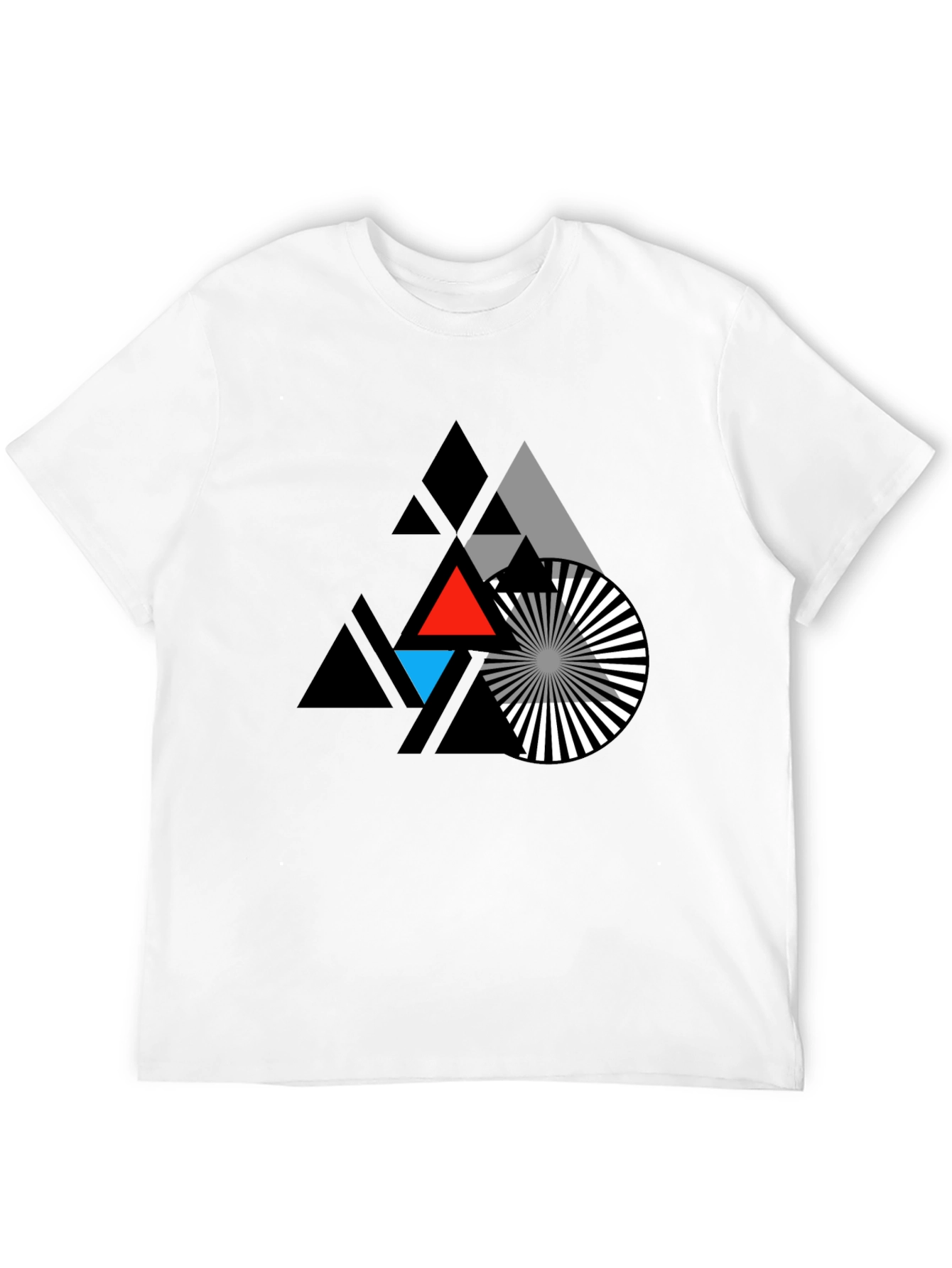Black Geometric Triangle Graphic T-Shirt view 12