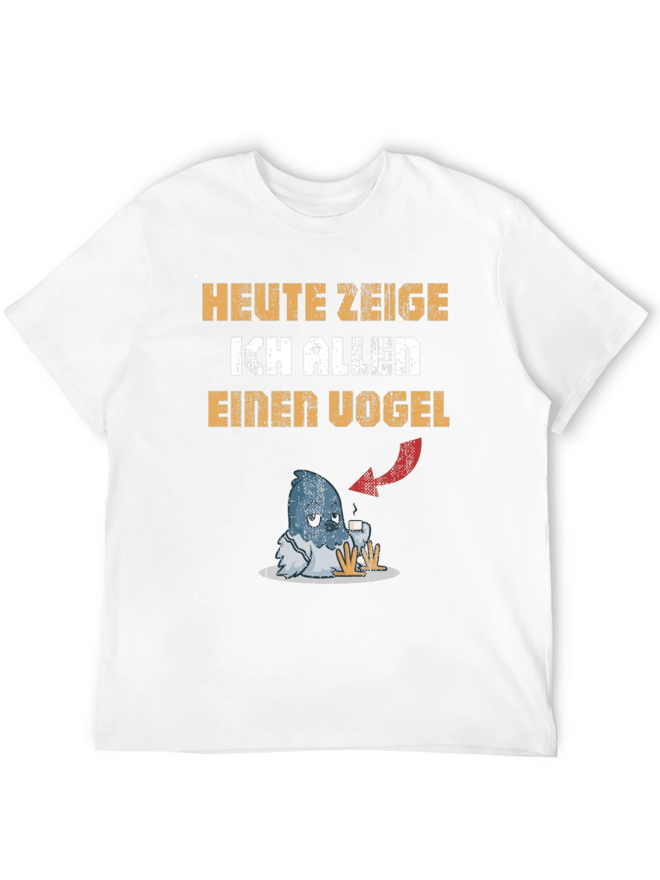 Black Heute Zeige Ich Allen Einen Vogel Graphic Tee view 12