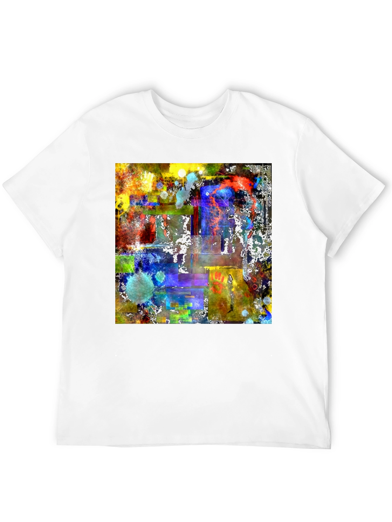 Black Abstract Art Graphic Tee - Men's Black T-Shirt view 12