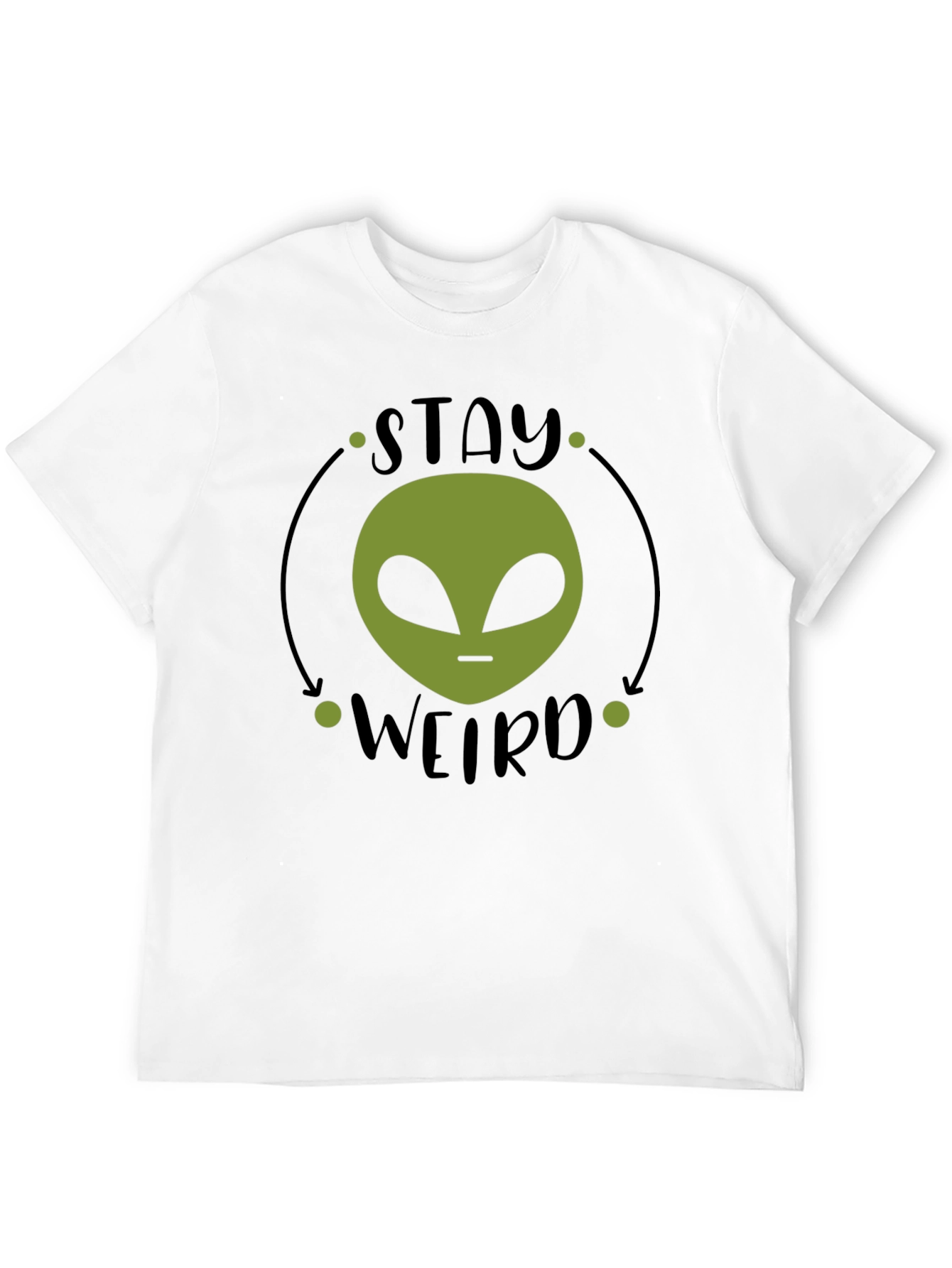 Black Stay Weird Alien Graphic Tee - Black Cotton T-Shirt view 12