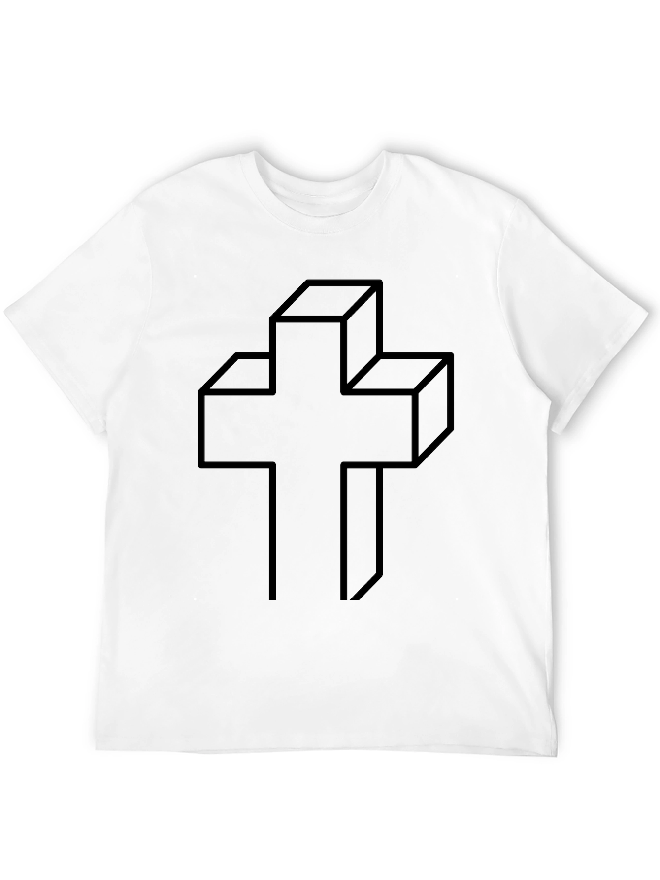 Black Geometric Cross Graphic Tee - Modern Christian Apparel view 12