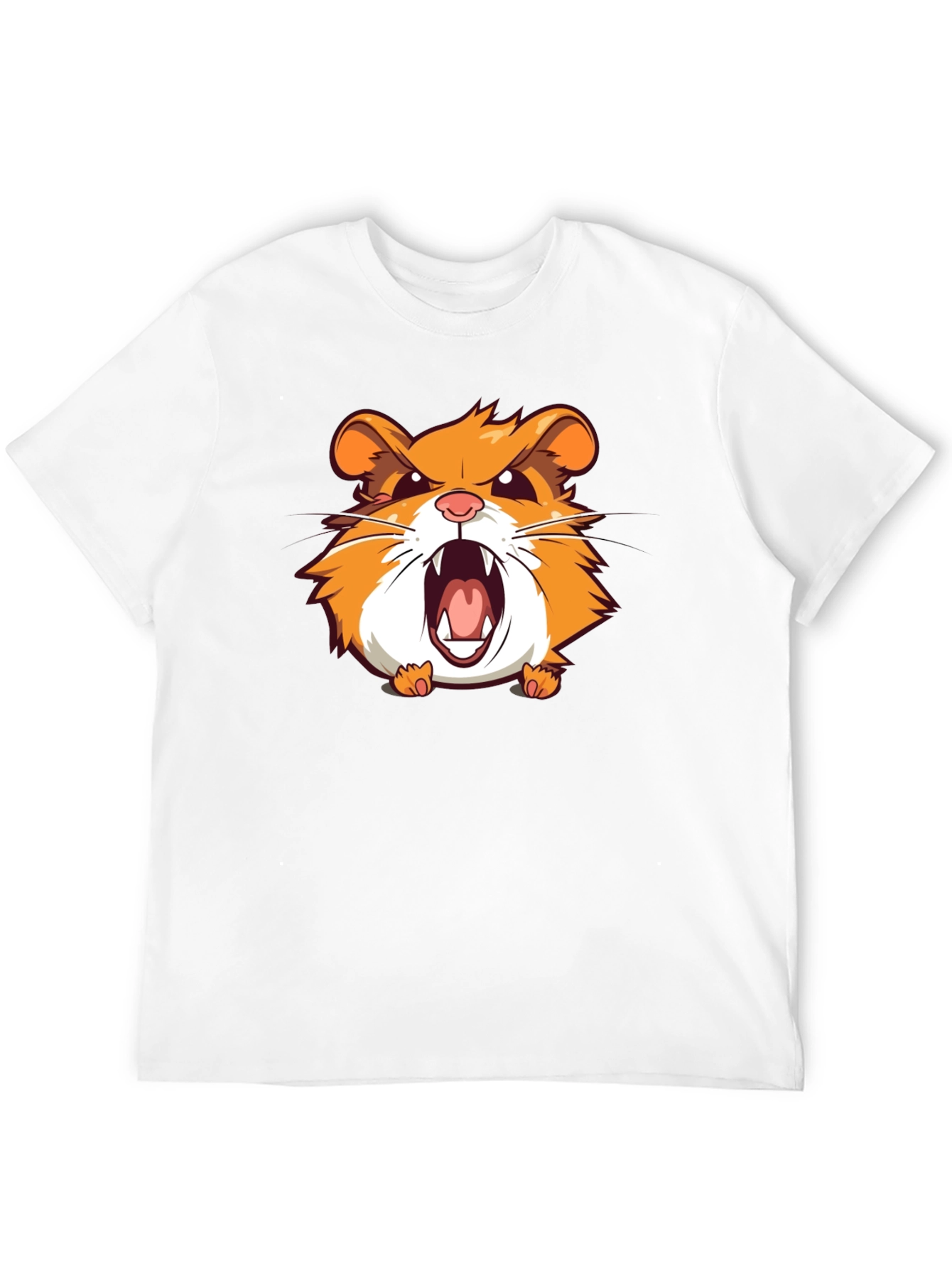 Black Angry Hamster Graphic T-Shirt - Black Crew Neck Tee view 12