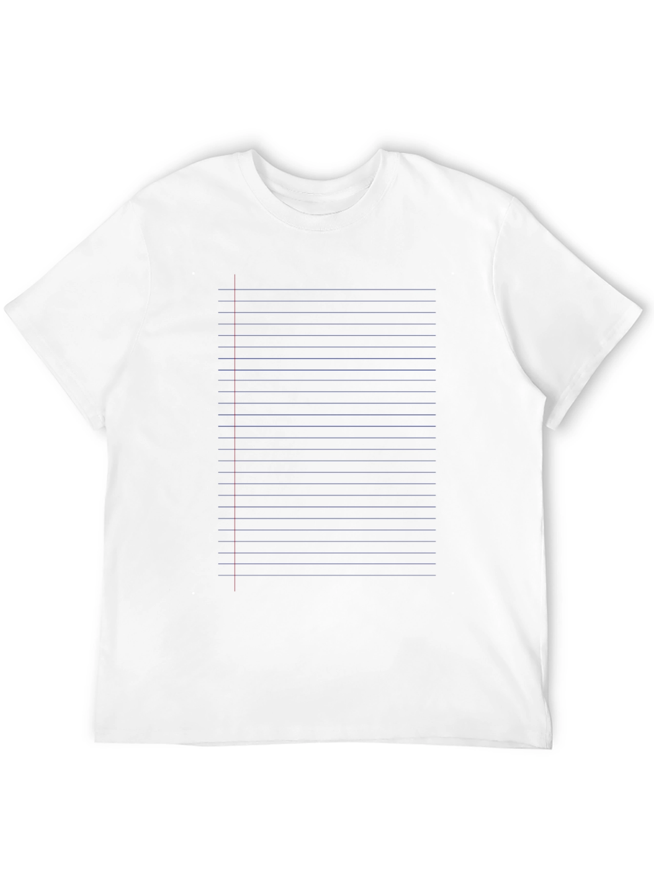 Black Lined Notebook Paper Graphic Tee - Novelty T-Shirt view 12