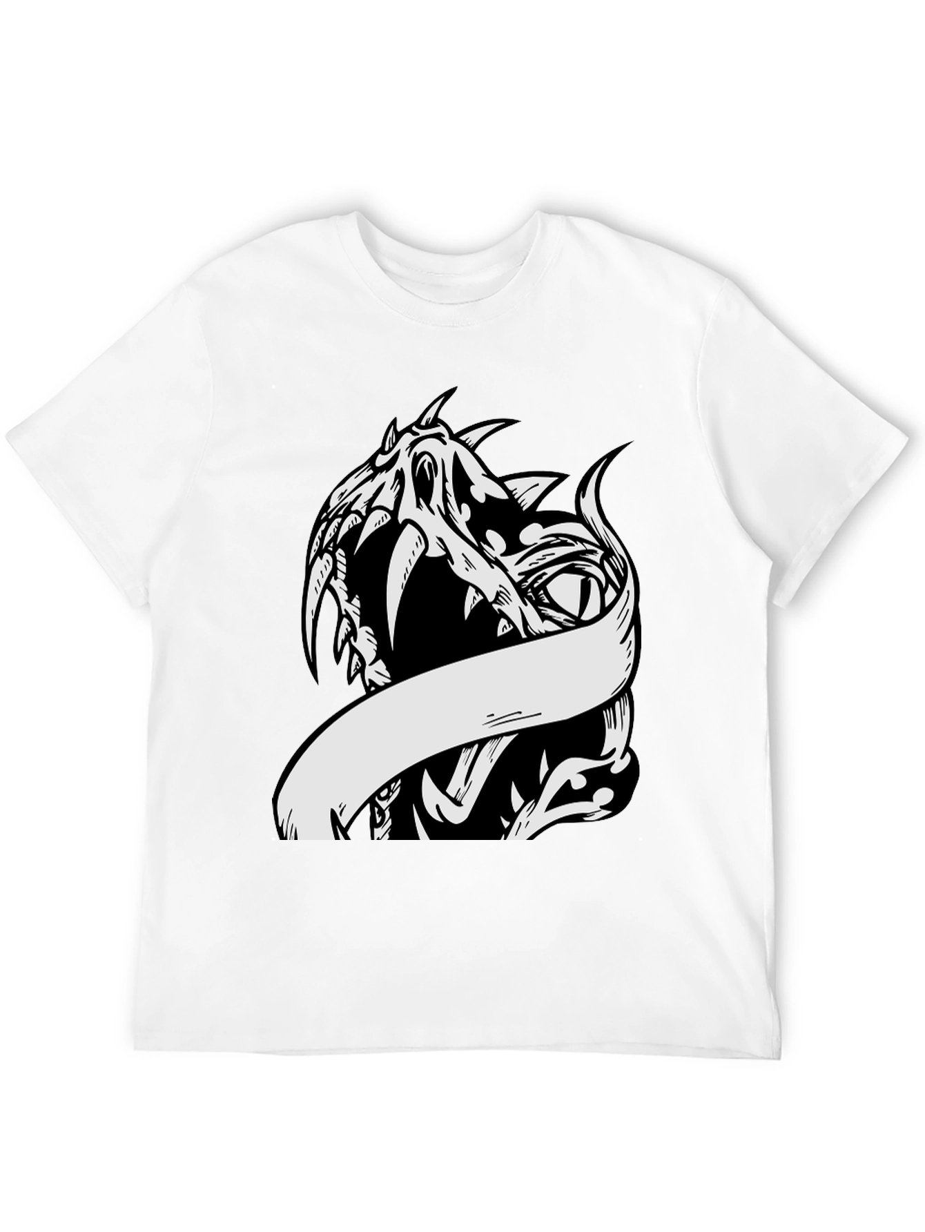 Black Black T-Shirt with Dragon Graphic view 12