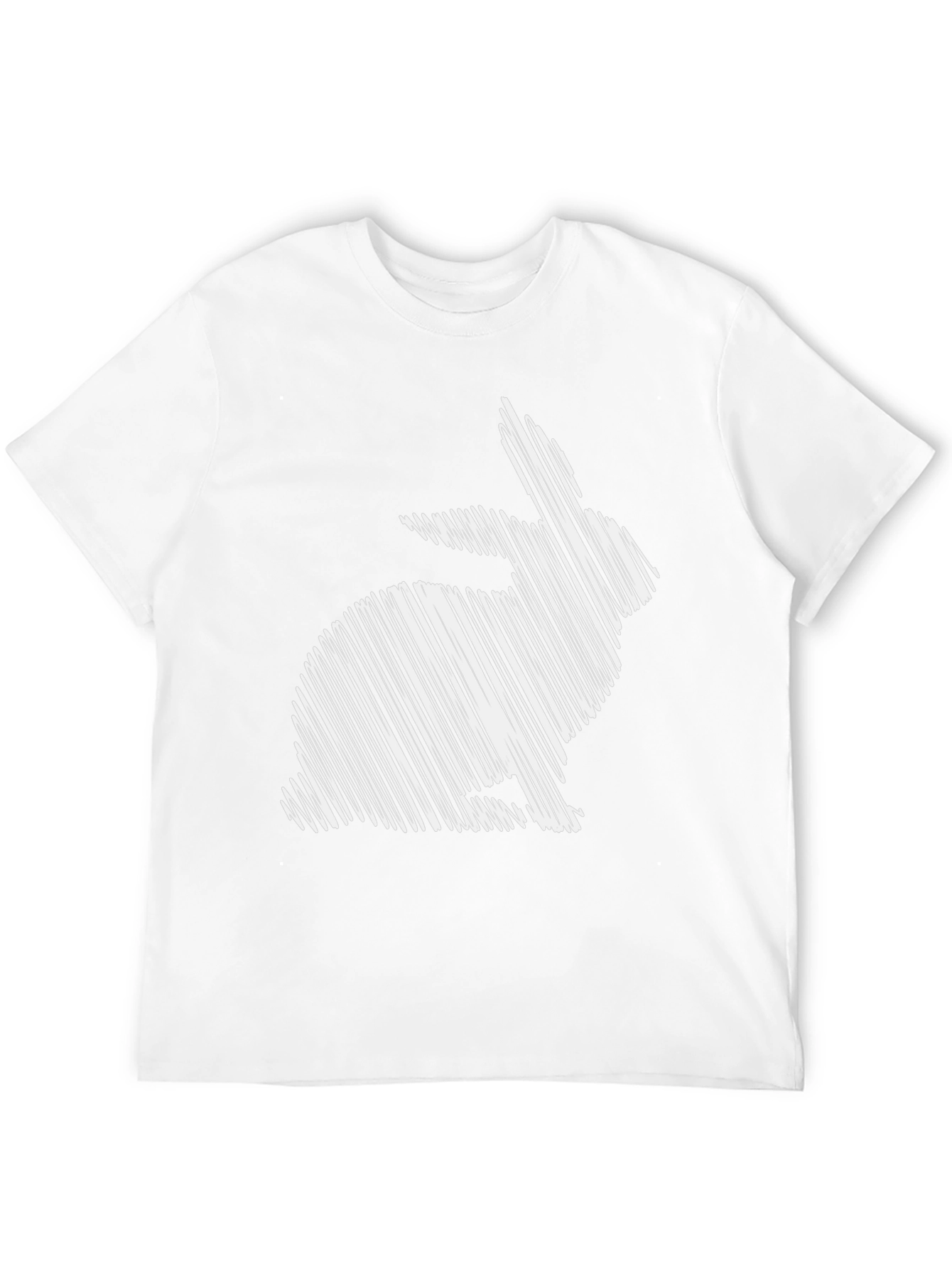 Black Rabbit Sketch Graphic Tee - Unisex Black Cotton T-Shirt view 12