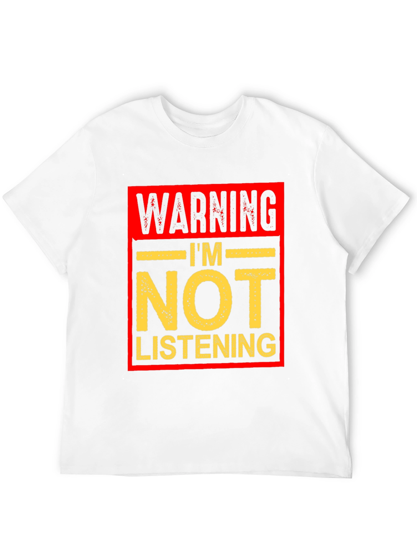 Black Warning I'm Not Listening Graphic T-Shirt view 12