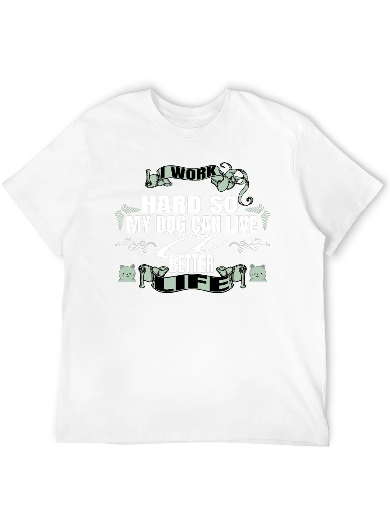 Black I Work Hard for My Dog T-Shirt view 12