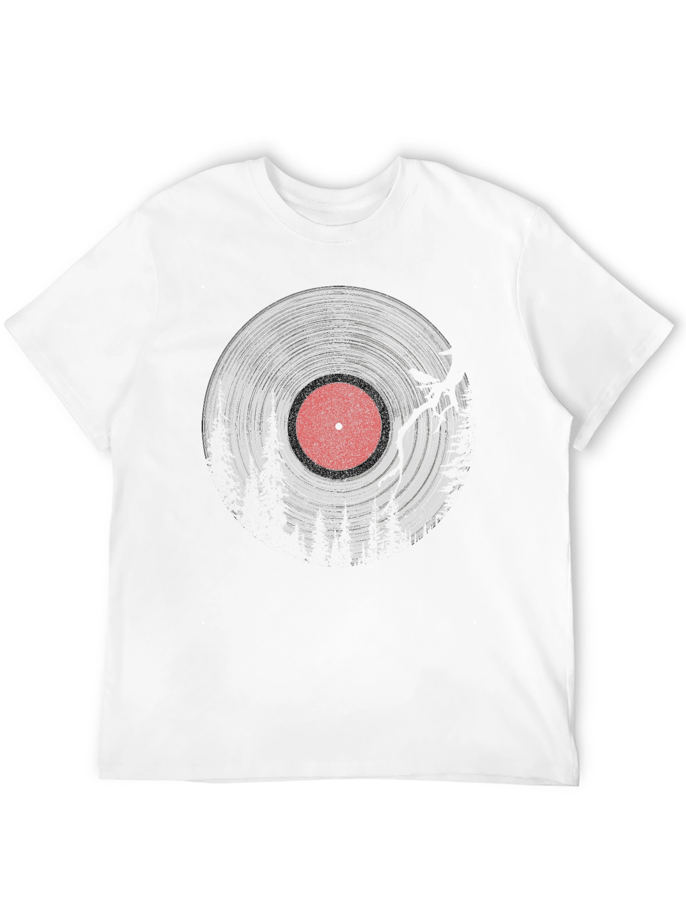 Black Vinyl Record Forest T-Shirt - Black view 12