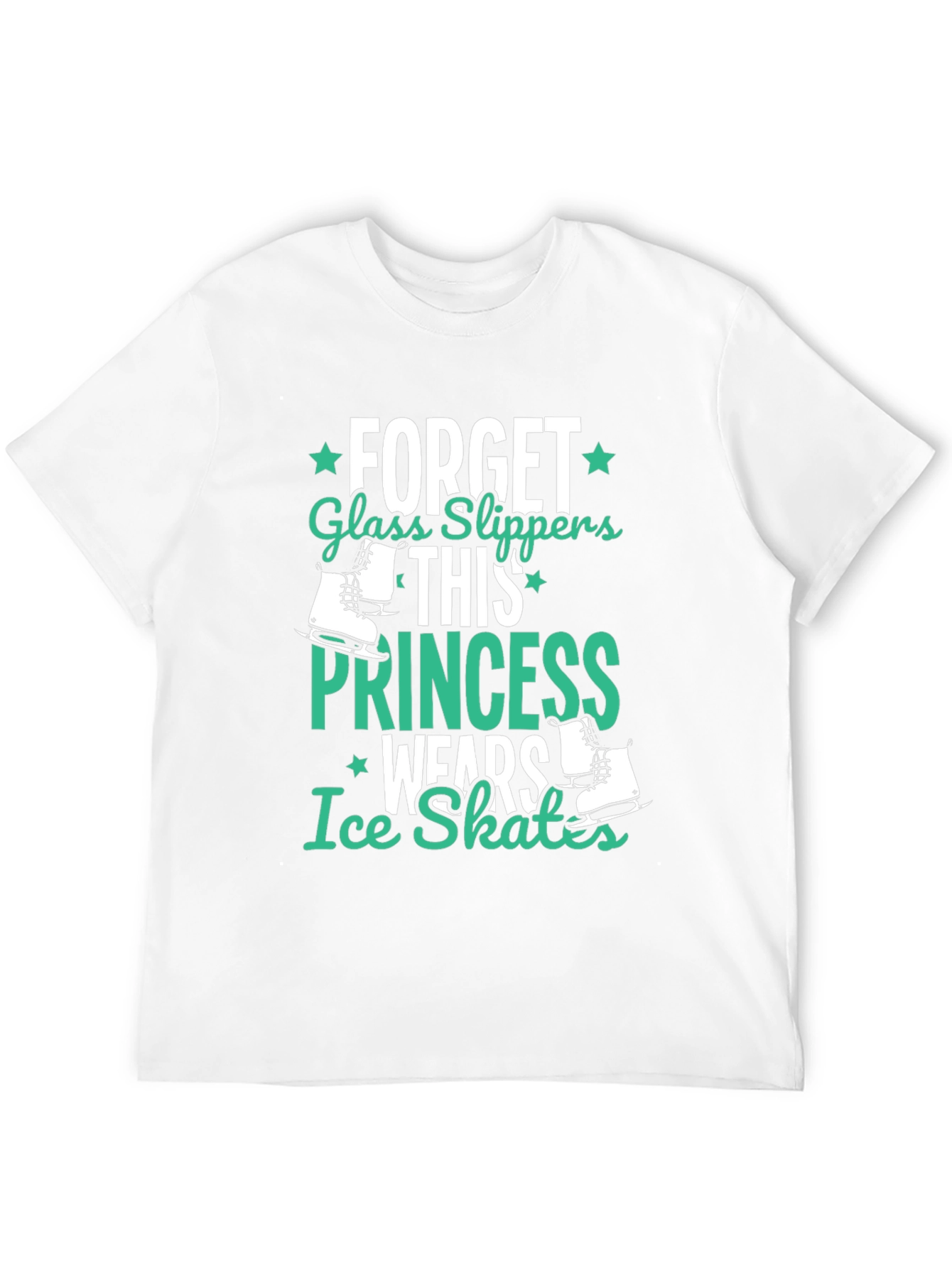Black Ice Skates Princess Black T-Shirt view 12