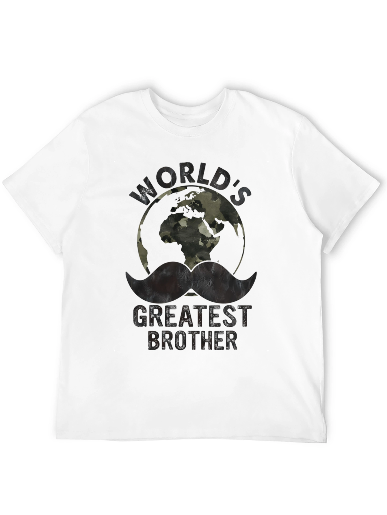 Black World's Greatest Brother T-Shirt - Camo Globe Graphic Tee view 12
