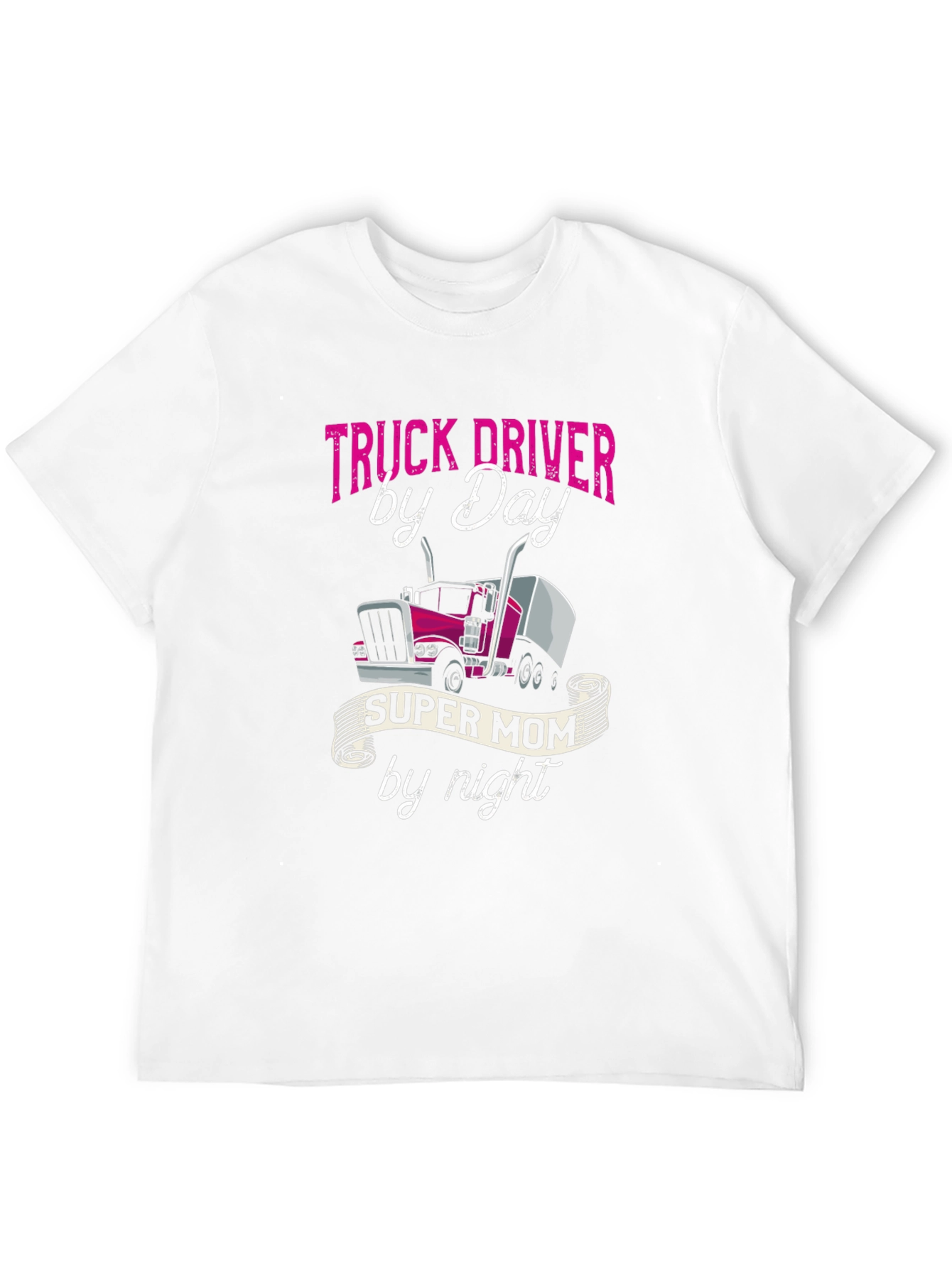 Black Truck Driver Super Mom T-Shirt view 12