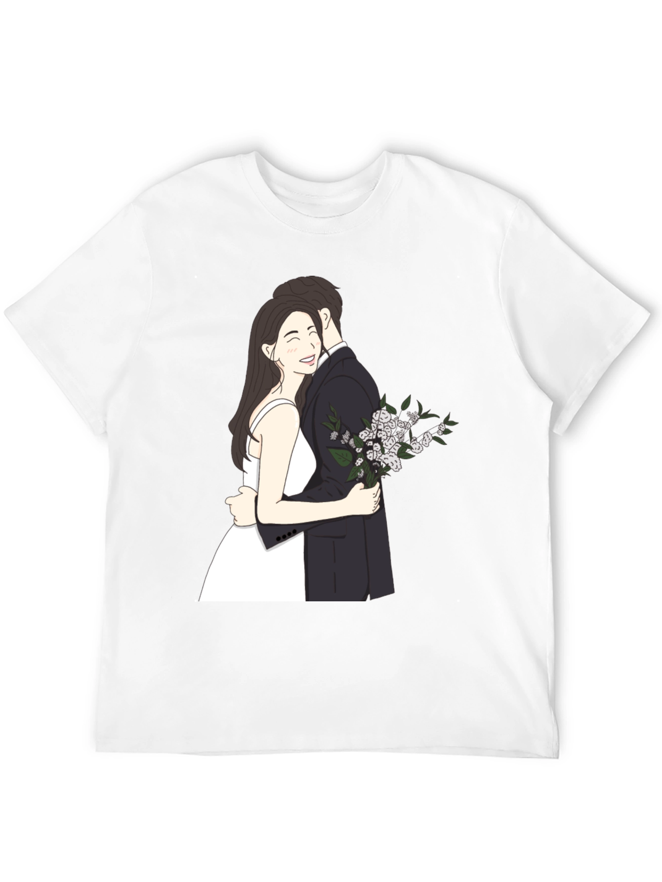Black Couple Embrace Graphic Tee - Black view 12