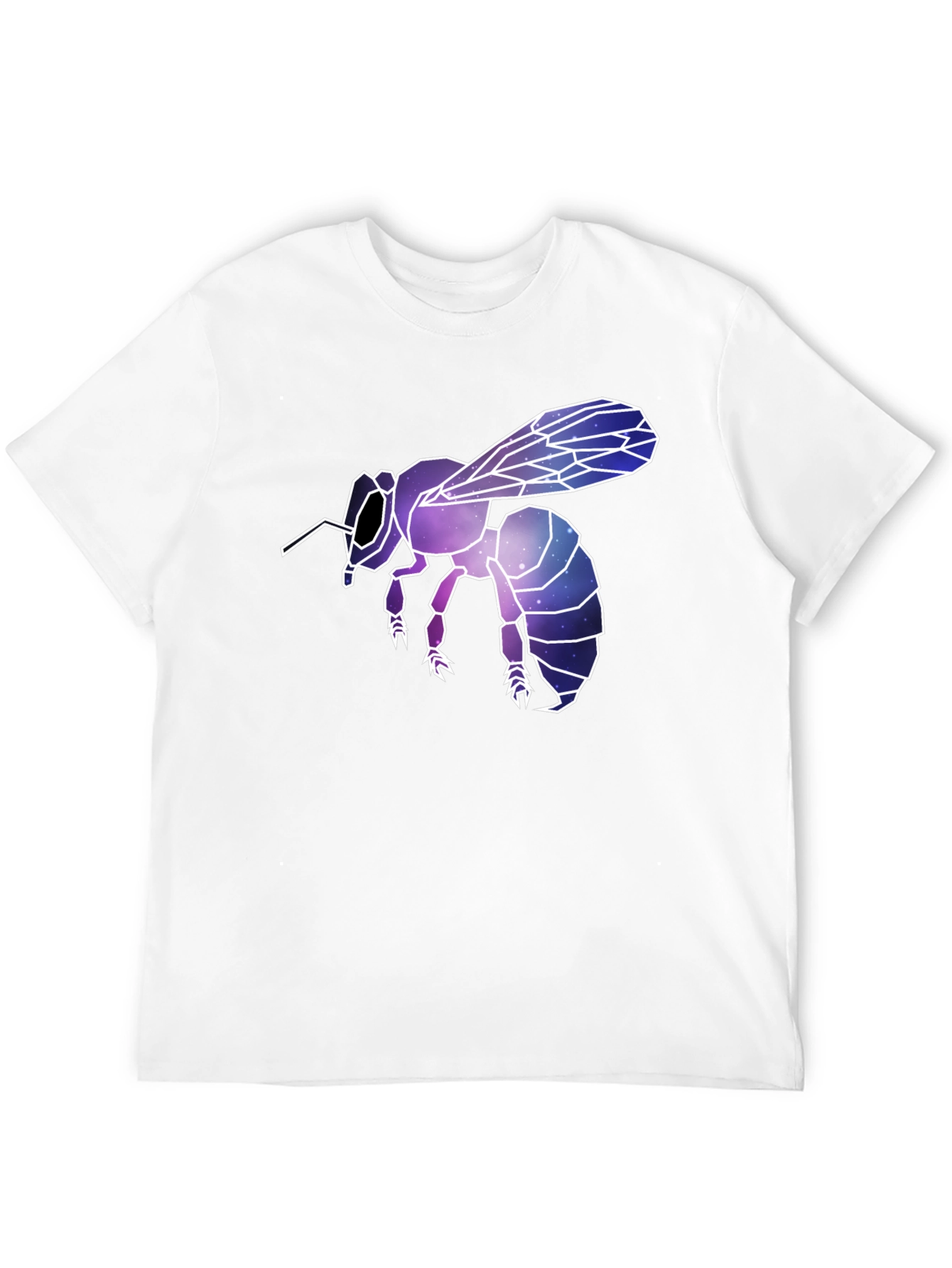 Black Geometric Galaxy Bee Graphic Tee - Black view 12
