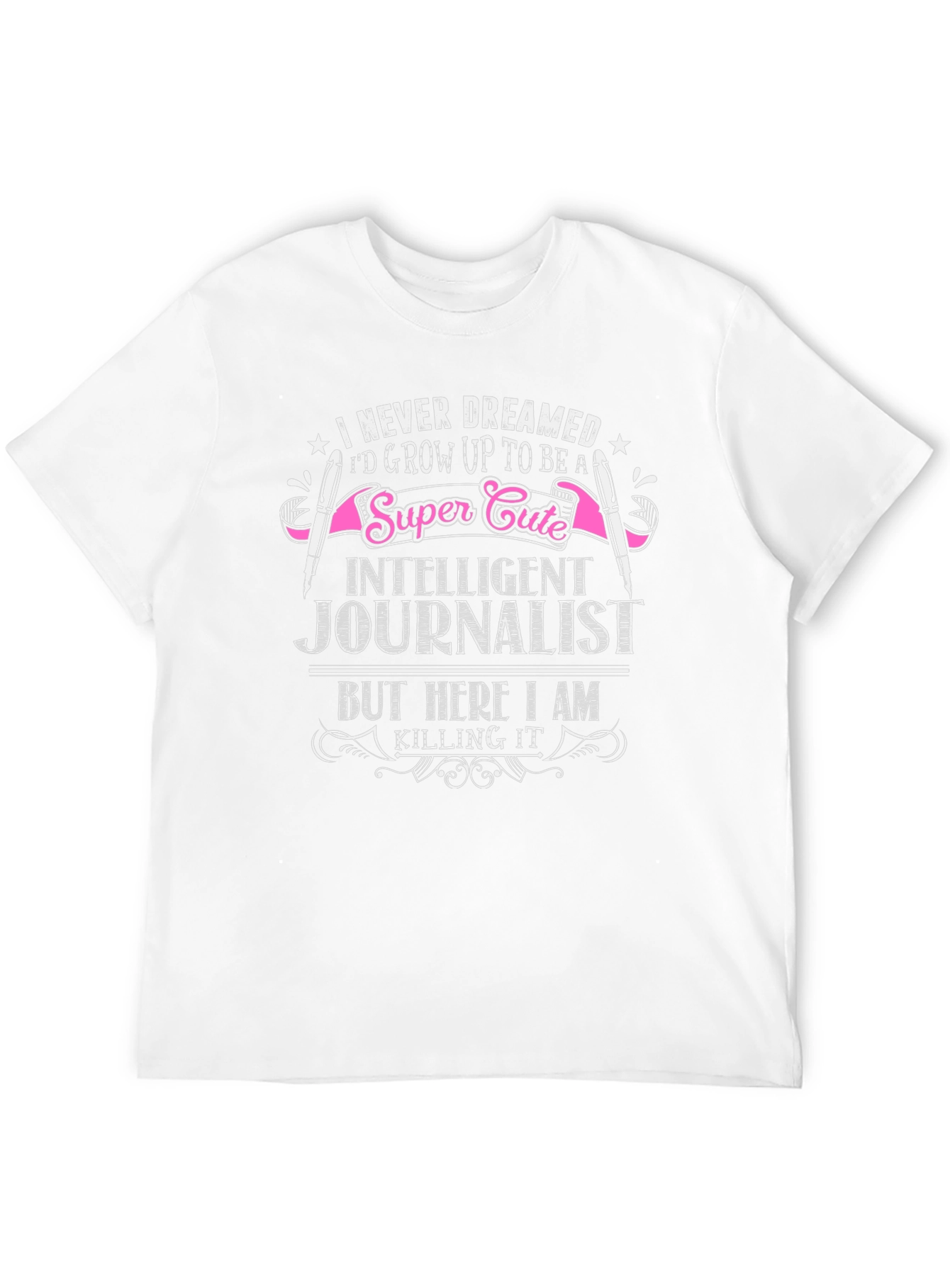 Black Super Cute Journalist Graphic T-Shirt view 12