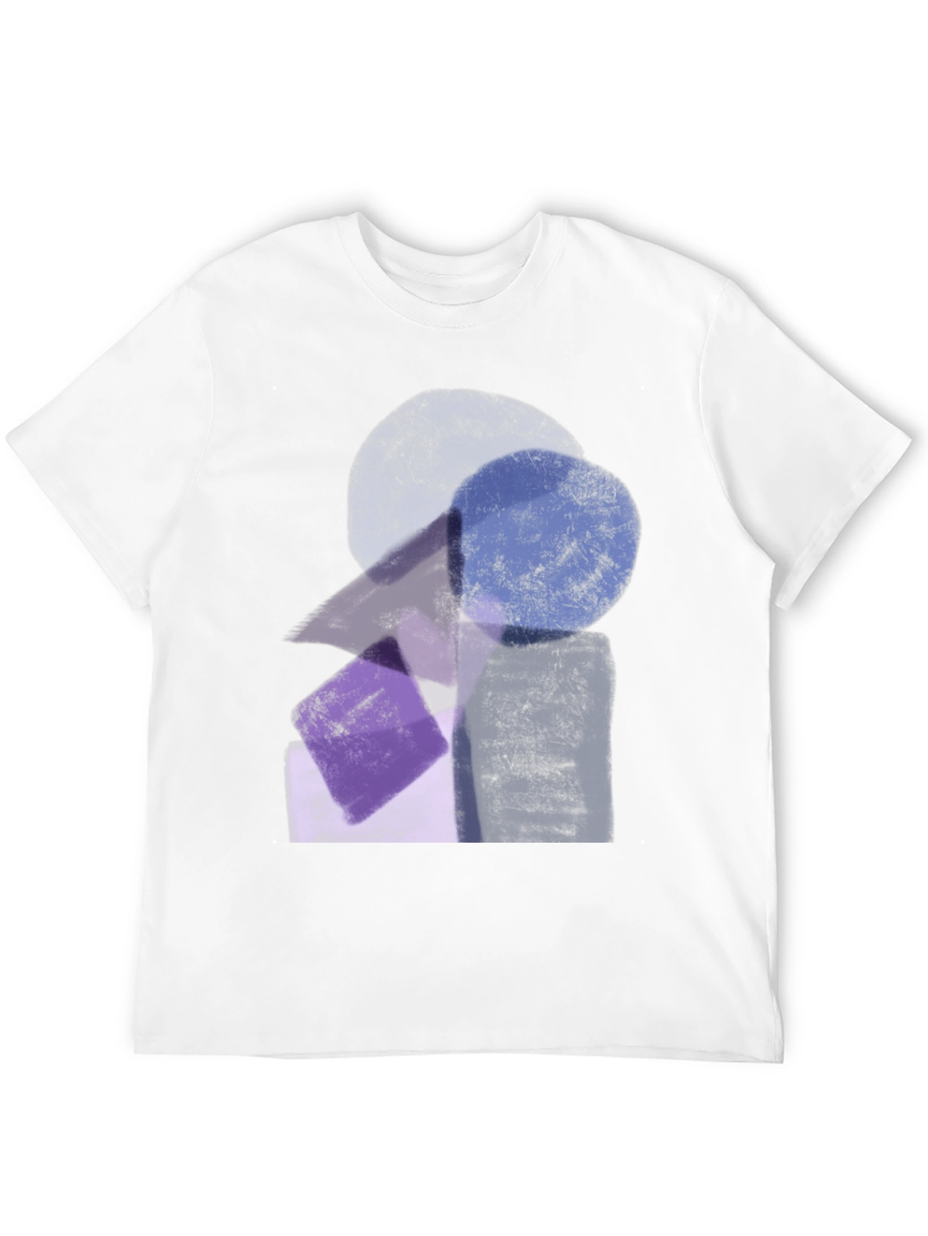 Black Abstract Geometric Print Black Crew Neck T-Shirt view 12