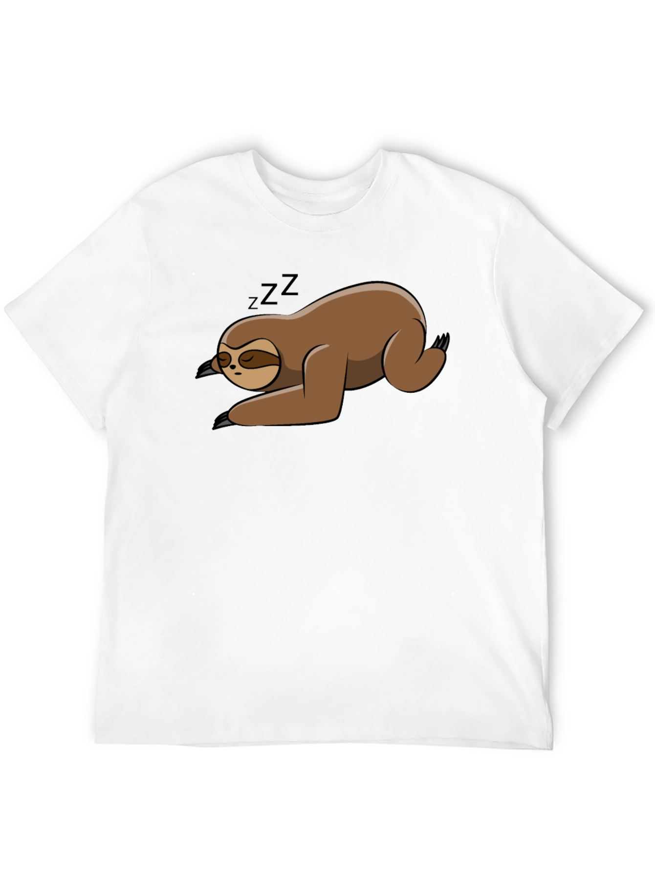 Black Sleeping Sloth Black T-Shirt view 12