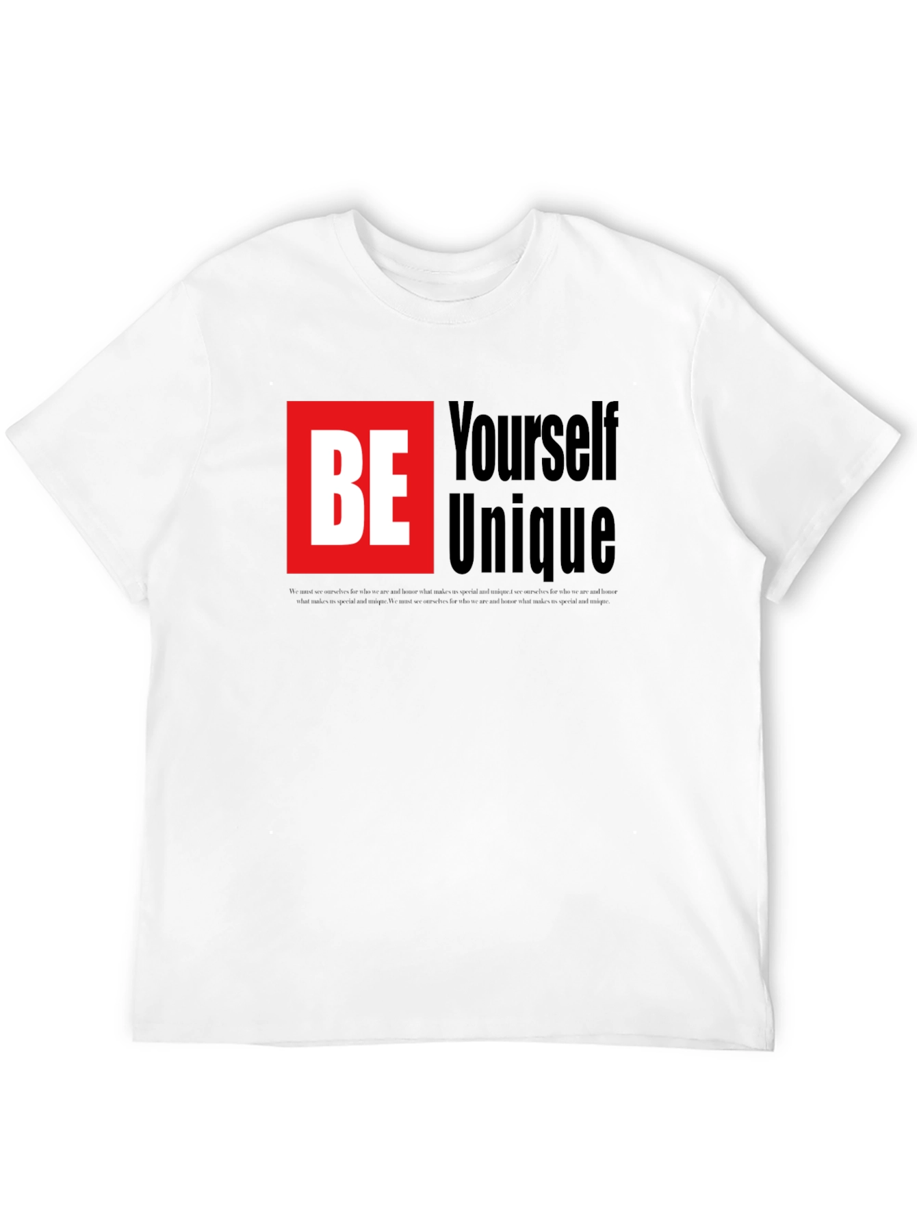 Black Be Yourself Unique Graphic Tee - Black view 12