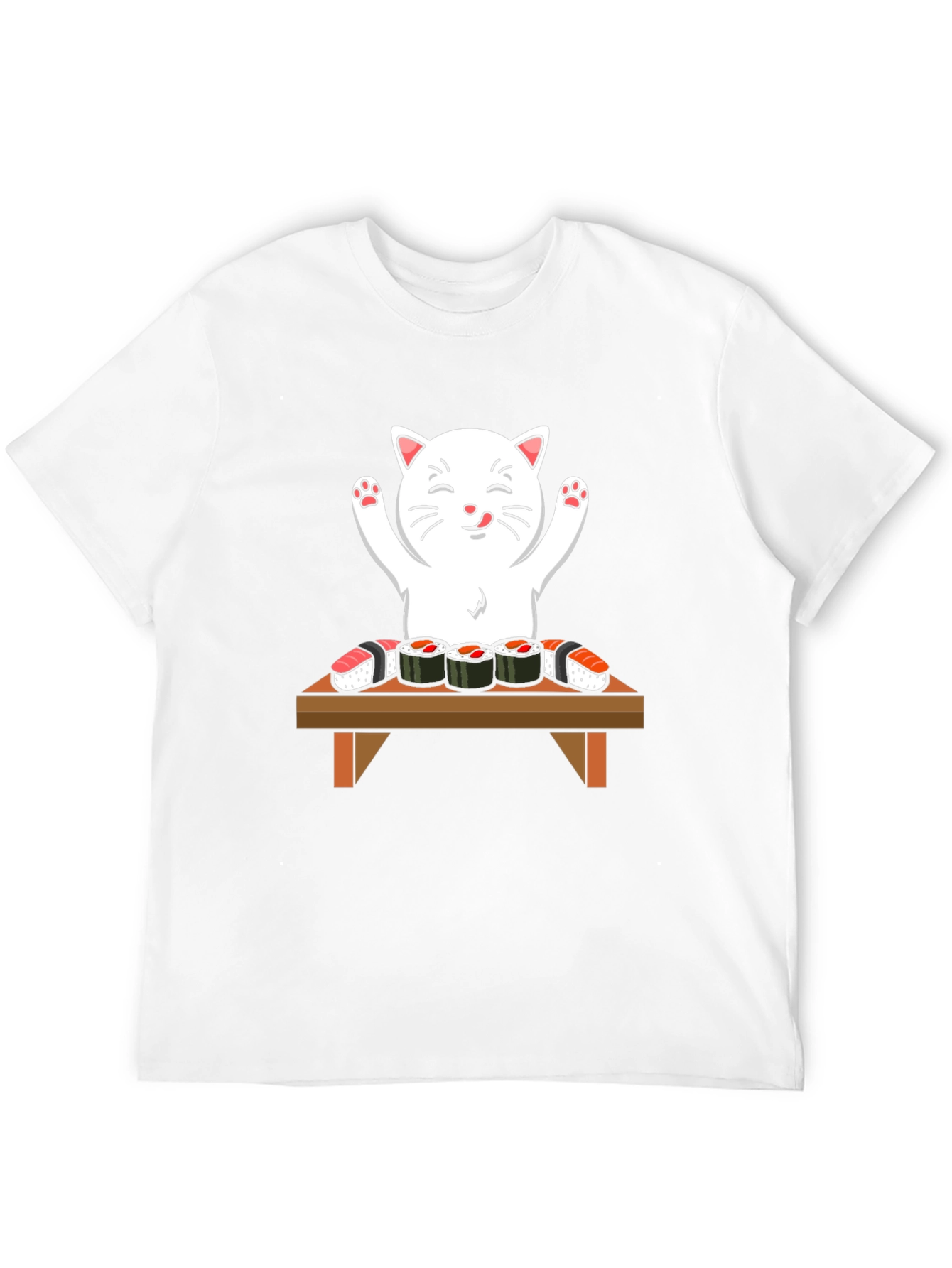 Black Cat Sushi T-Shirt - Cute Kawaii Design view 12