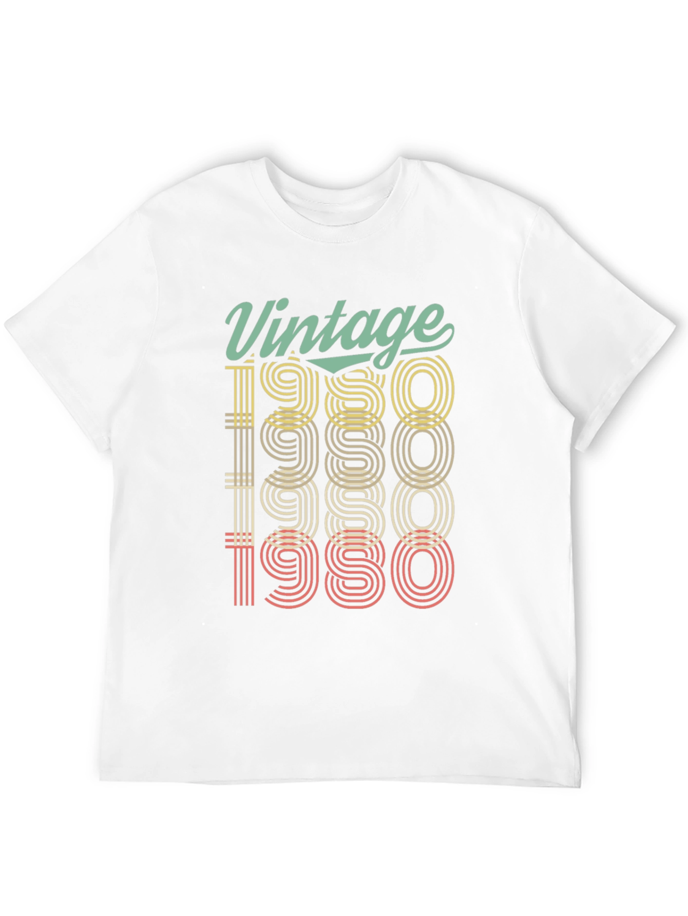 Black Vintage 1980 T-Shirt Retro Style Birthday Gift Tee view 12