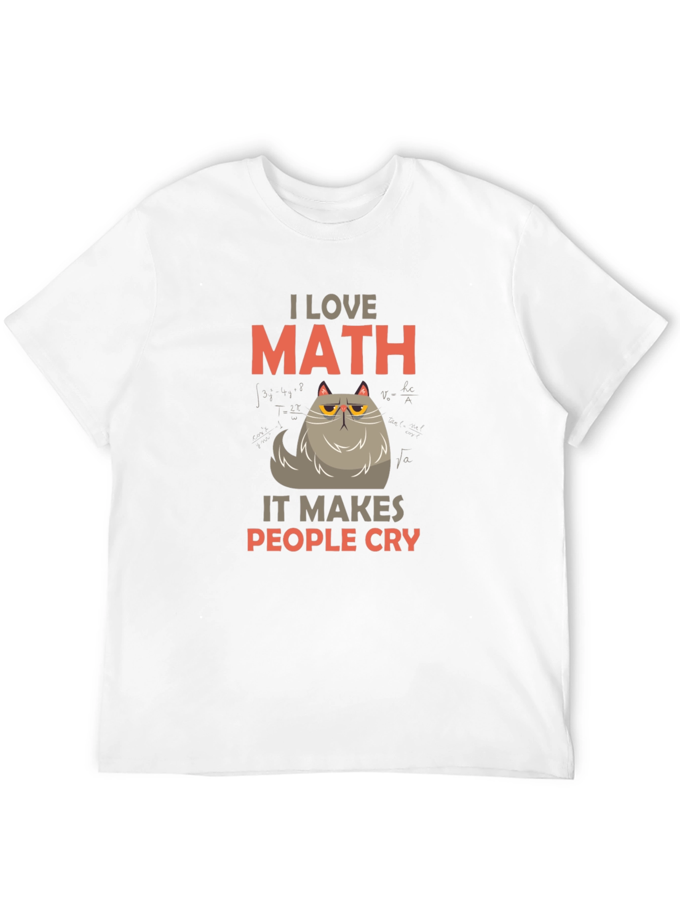 Black I Love Math Cat T-Shirt - Funny Math Lover Tee view 12