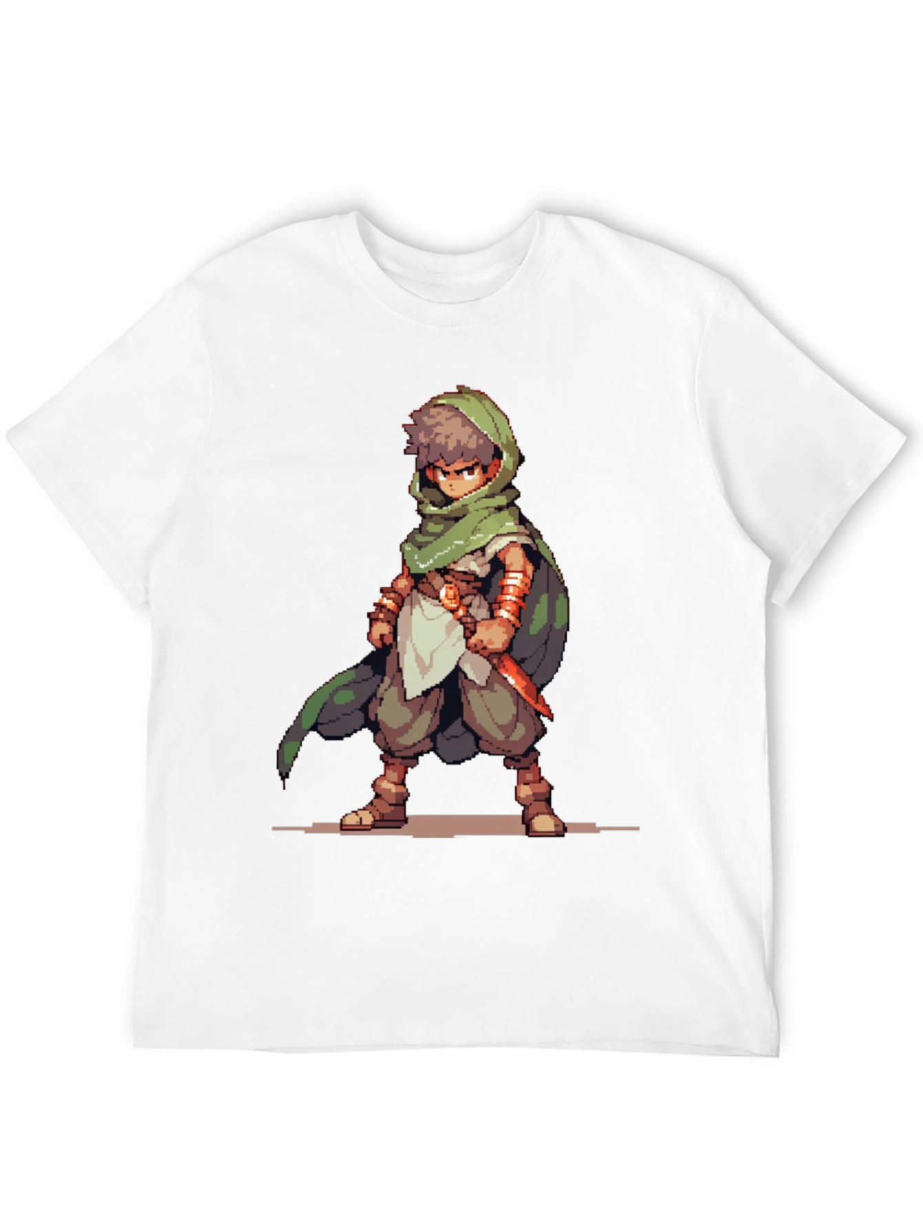 Black Pixel Art RPG Character Graphic Tee - Black Cotton Blend view 12