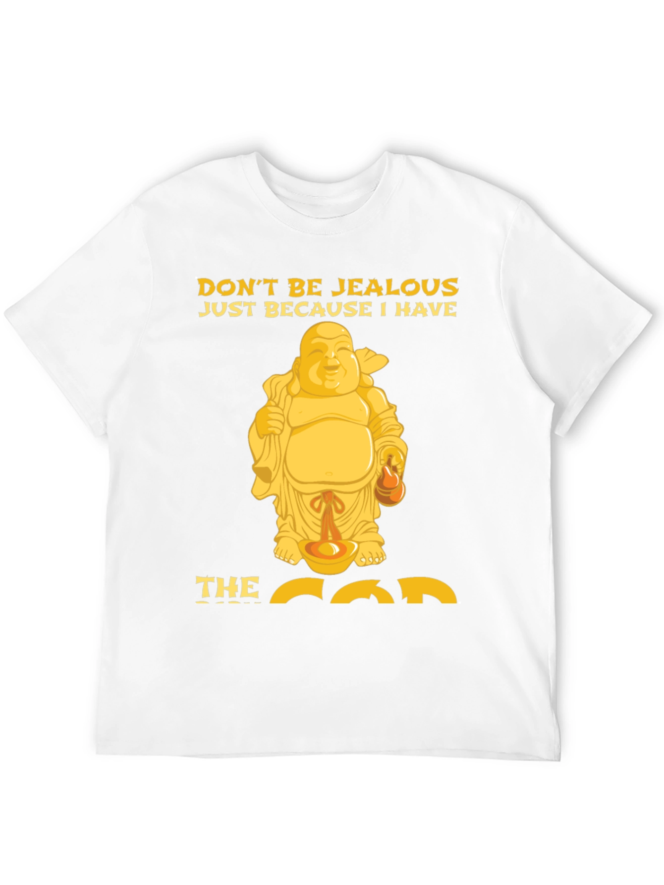 Black Funny Buddha Graphic T-Shirt - Don't Be Jealous! view 12